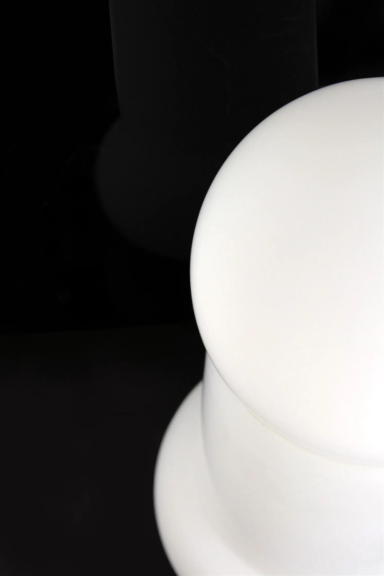 Table lamp Mid-Century Modern, white glass, Czech Republic, 1970s. - 98481