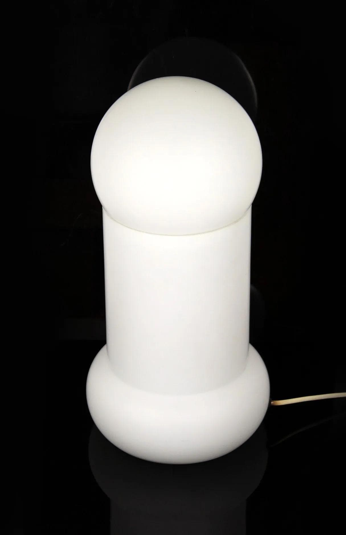Table lamp Mid-Century Modern, white glass, Czech Republic, 1970s. - 98482