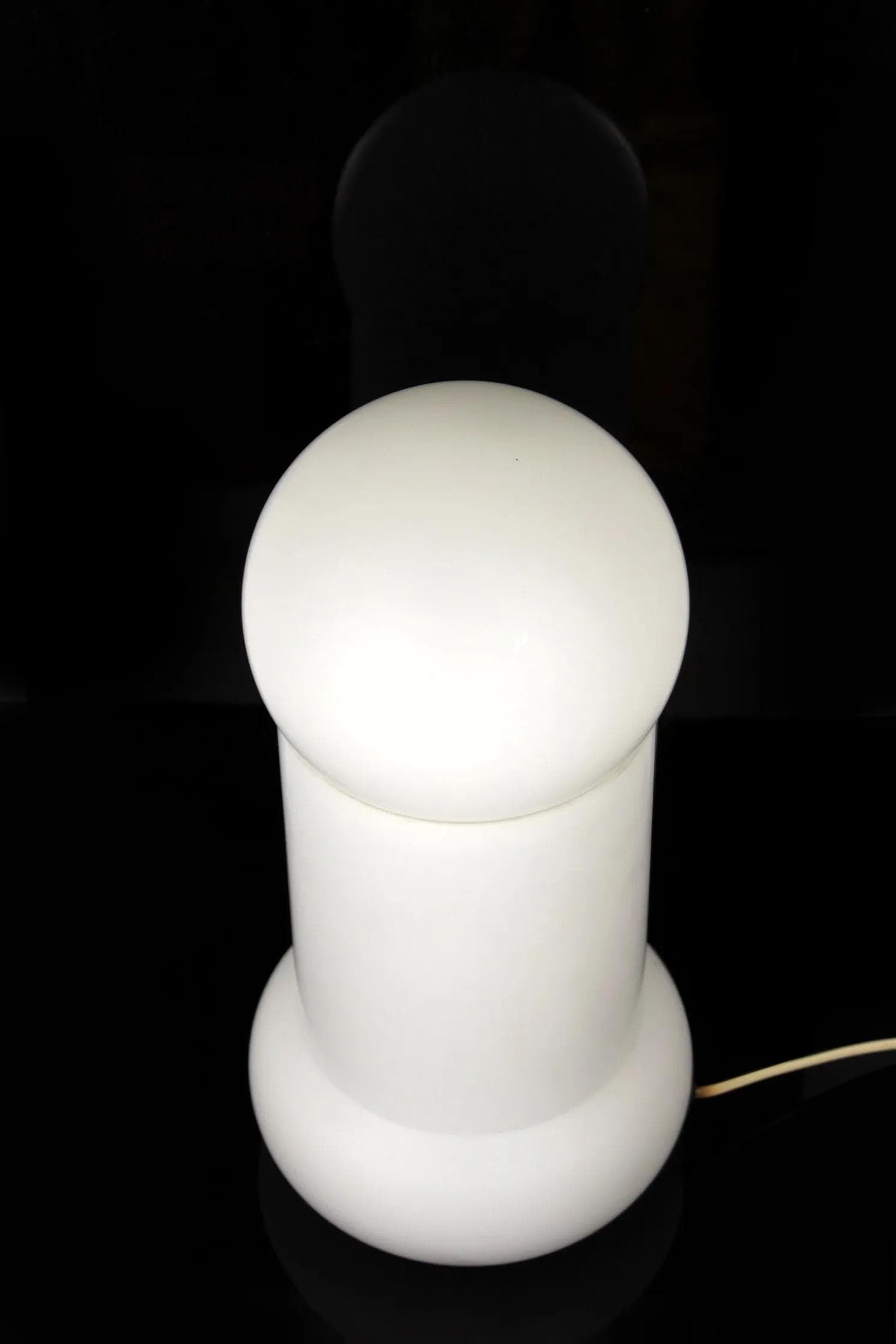 Table lamp Mid-Century Modern, white glass, Czech Republic, 1970s. - 98479