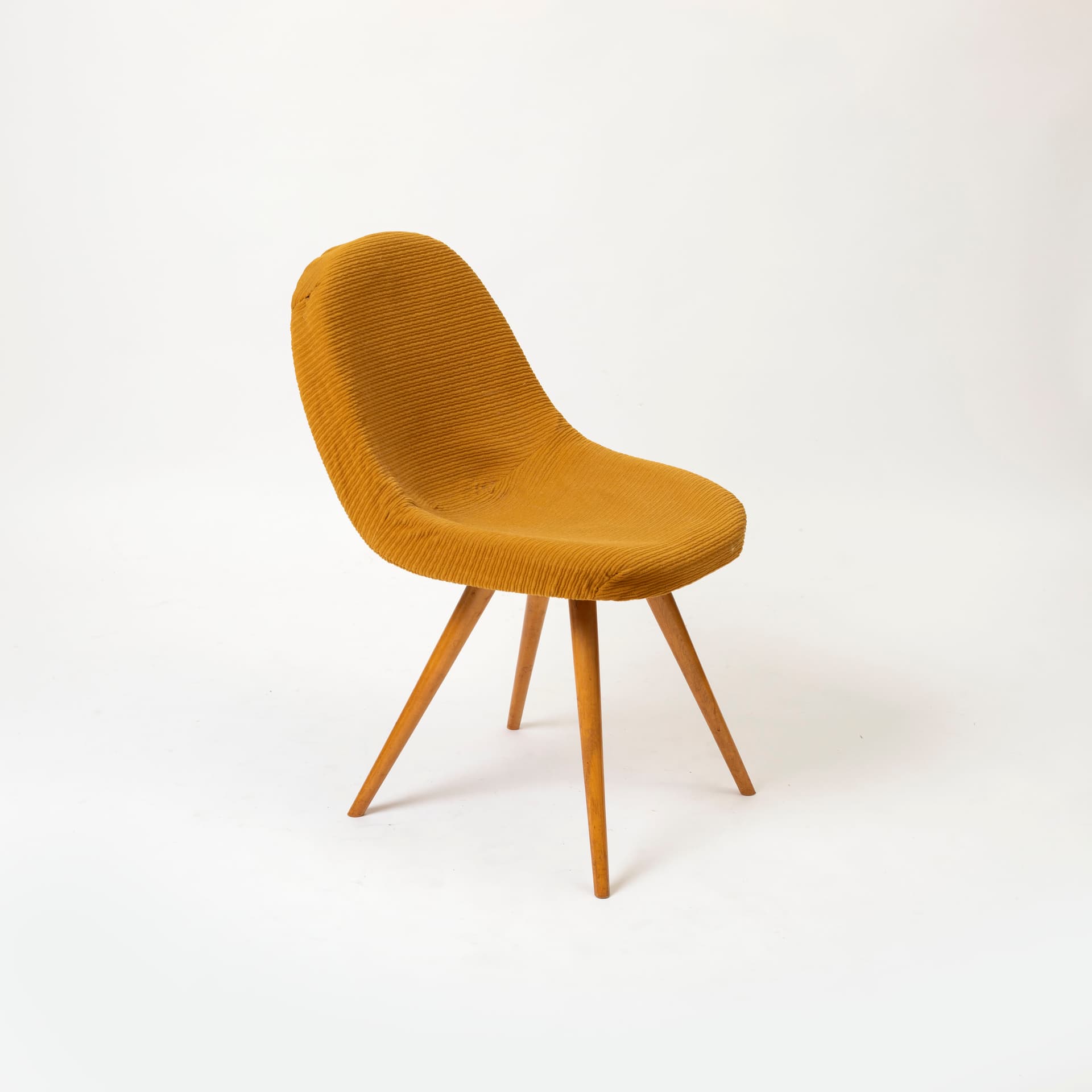 Komplet czterech krzeseł, żółty, drewno, proj. F. Jirak, Czechosłowacja, lata 60. - 98433