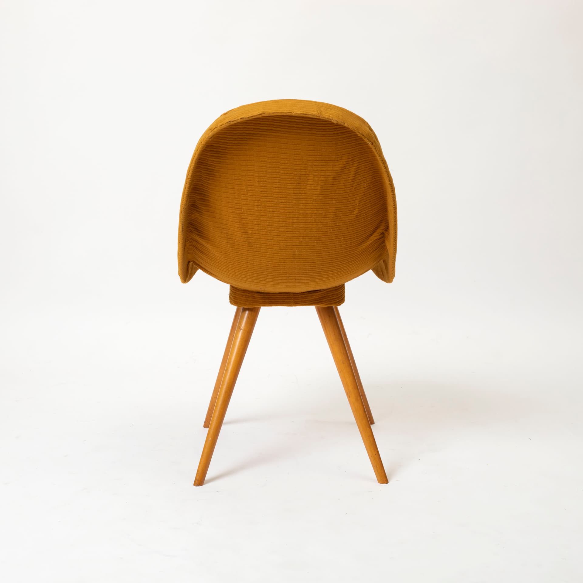 Komplet czterech krzeseł, żółty, drewno, proj. F. Jirak, Czechosłowacja, lata 60. - 98436