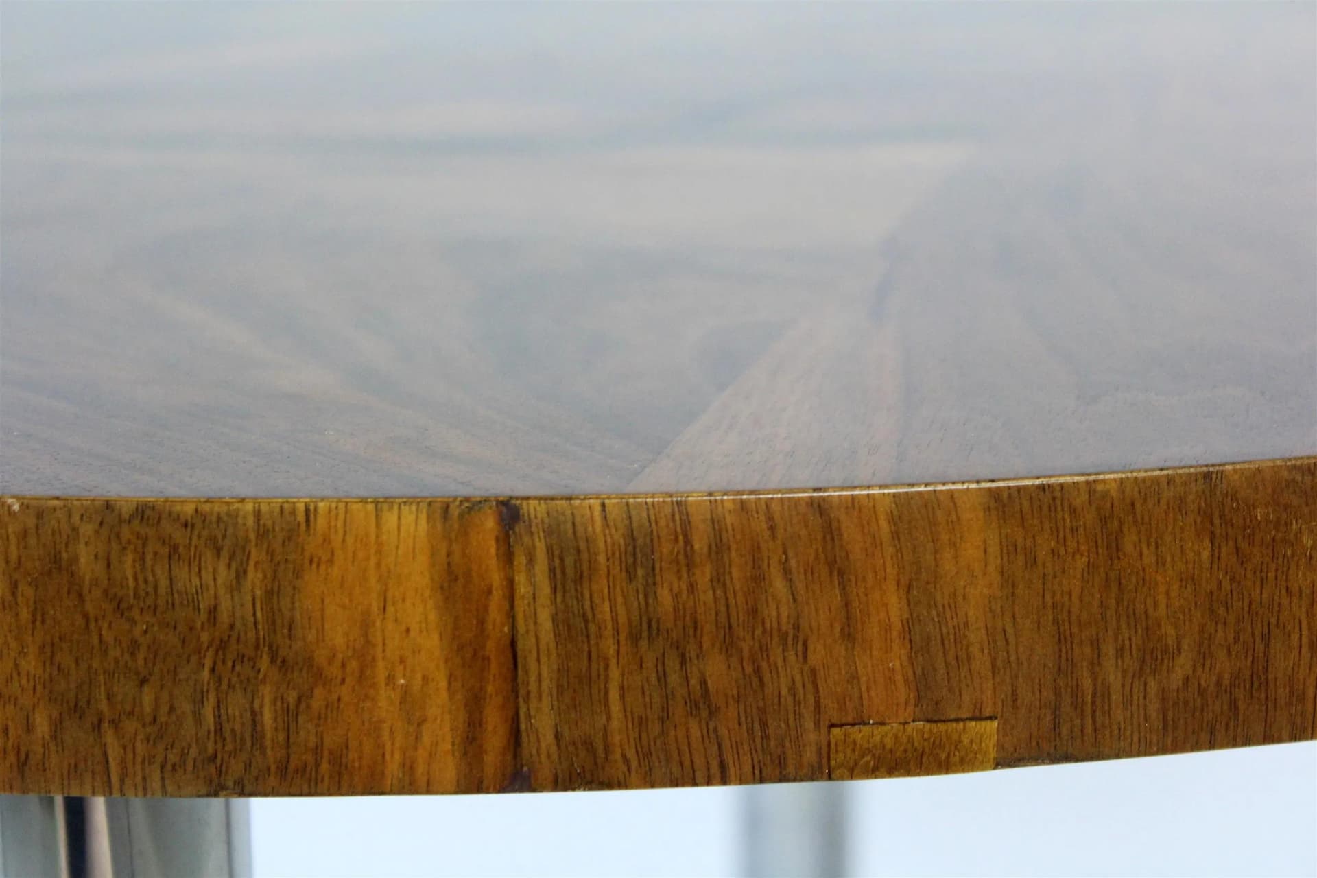 Stół Bauhaus, orzech brązowy, stal chromowana, proj. R. Slezak, Czechy, lata 30. - 98593