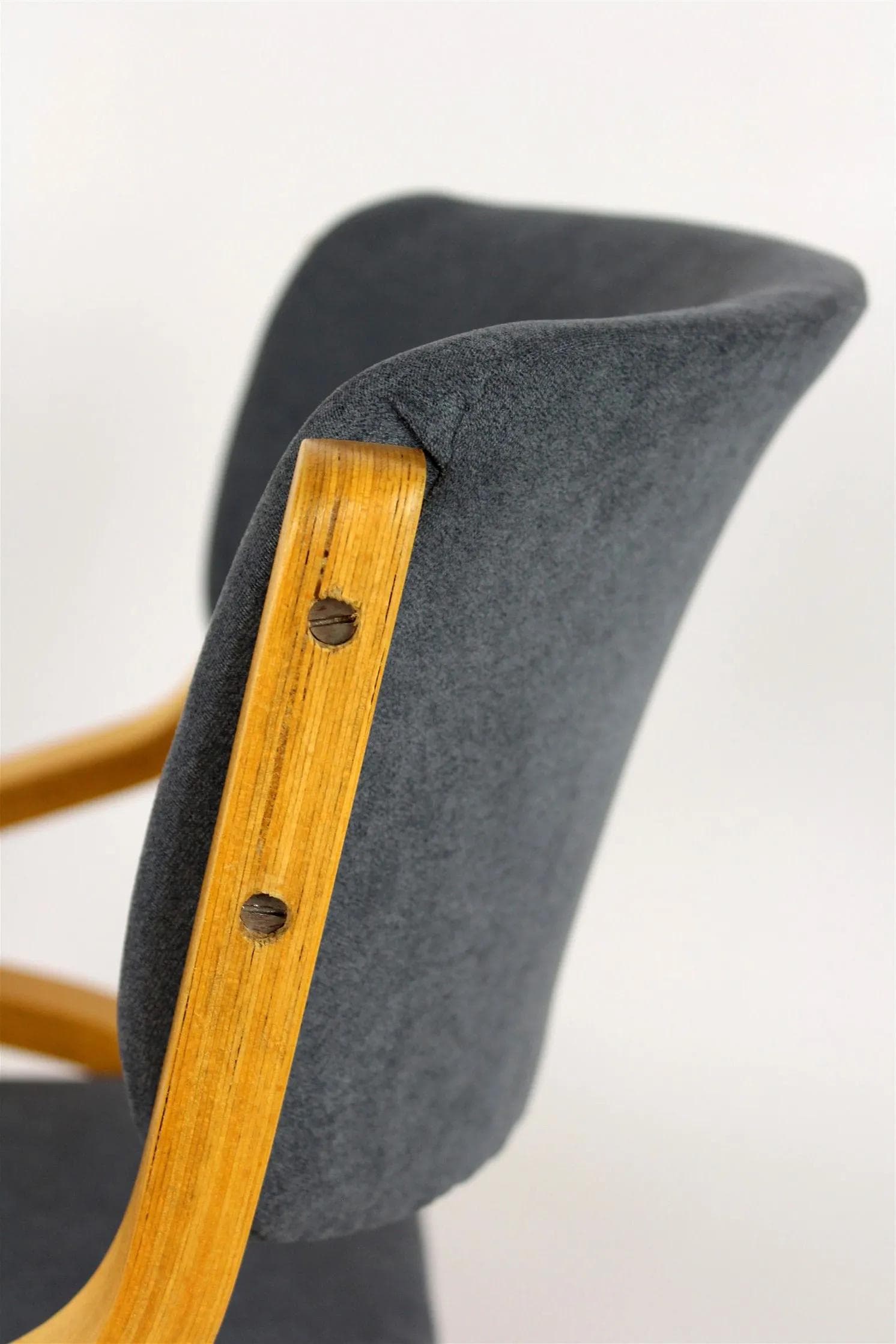 Set of four chairs, brown oak bent plywood, by L. Volák, Dřevopodnik Holešov, Czech Republic, 1970s. - 98580