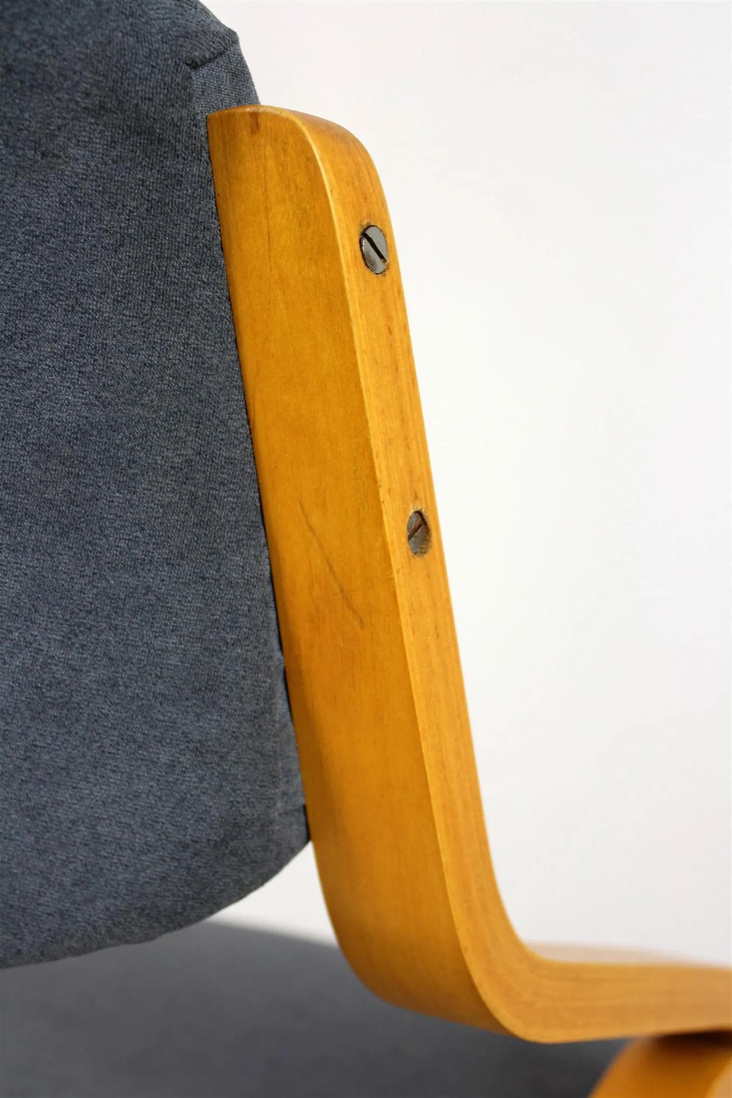 Set of four chairs, brown oak bent plywood, by L. Volák, Dřevopodnik Holešov, Czech Republic, 1970s. - 98579