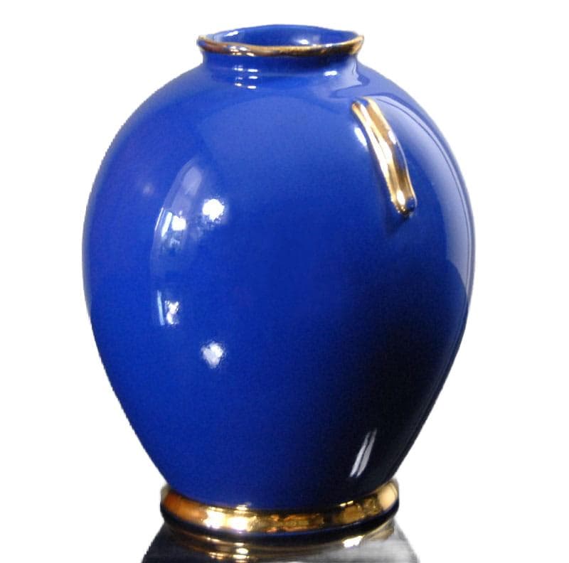 Kobaltowy wazon ceramiczny, proj. R. Chevalier dla Boch Freres, Belgia, lata 30. - 7312