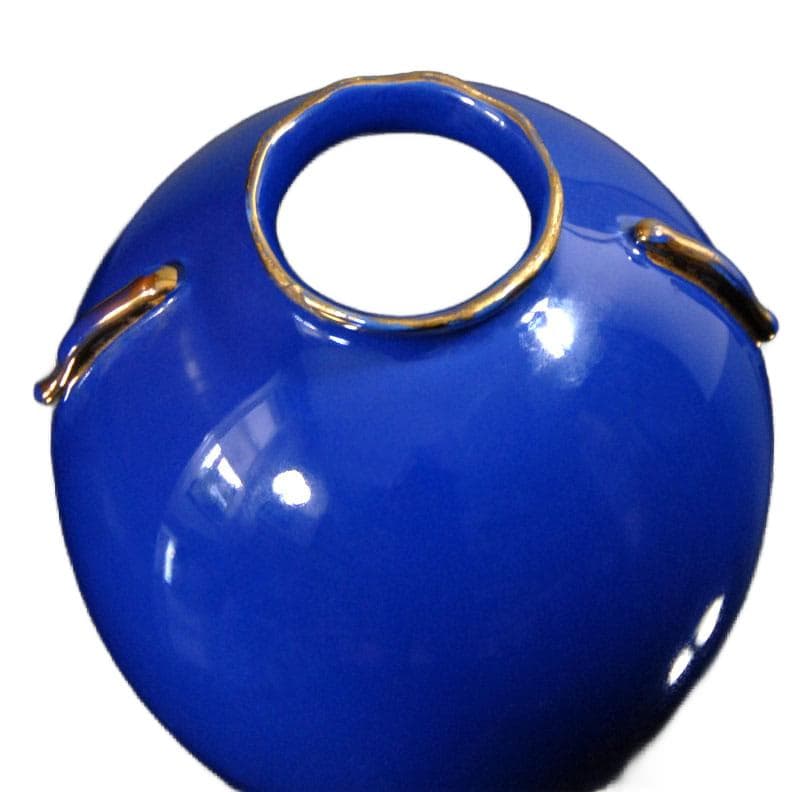 Kobaltowy wazon ceramiczny, proj. R. Chevalier dla Boch Freres, Belgia, lata 30. - 7314