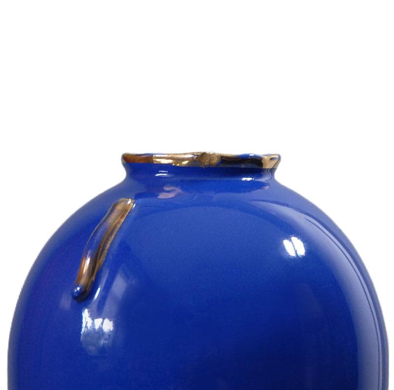 Kobaltowy wazon ceramiczny, proj. R. Chevalier dla Boch Freres, Belgia, lata 30. - 7313