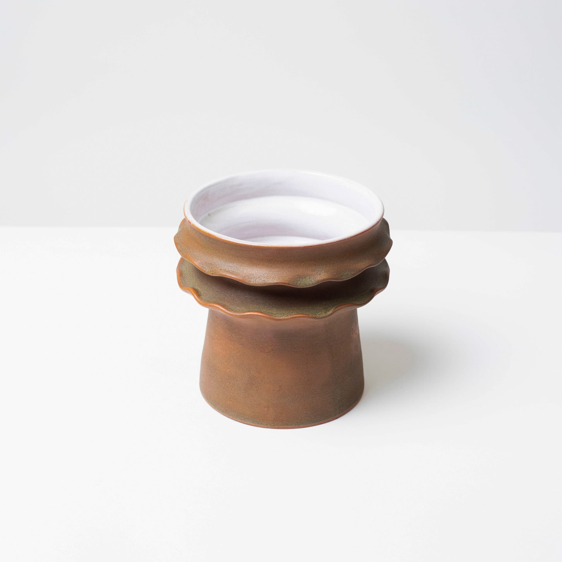 Wazon, brązowy jasny, ceramika, Czechosłowacja, lata 60. - 98674