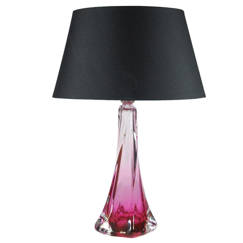 Pink Table Lamp, Val St Lambert, Belgium, 1960s
