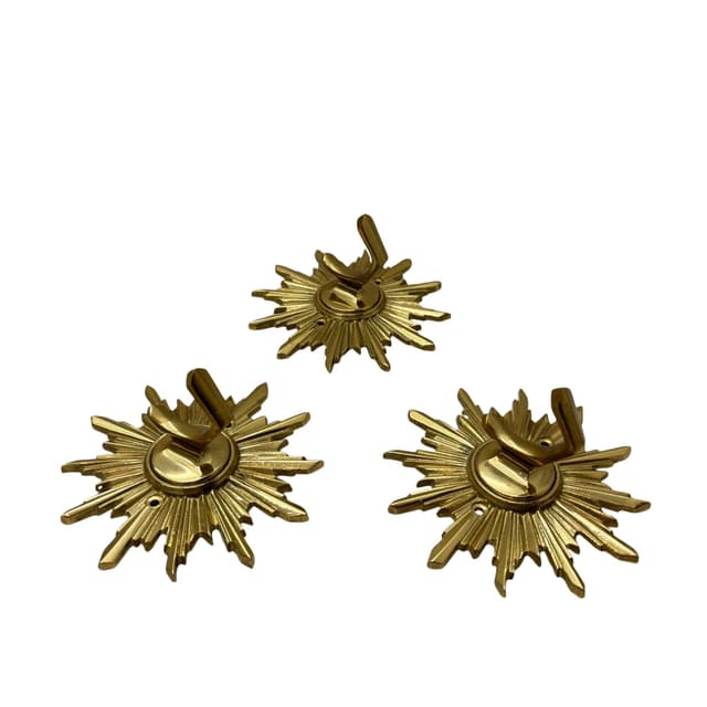 Zestaw trzech wieszaków Art Deco, mosiądz złoty, Niemcy, lata 60. - WYMIARY