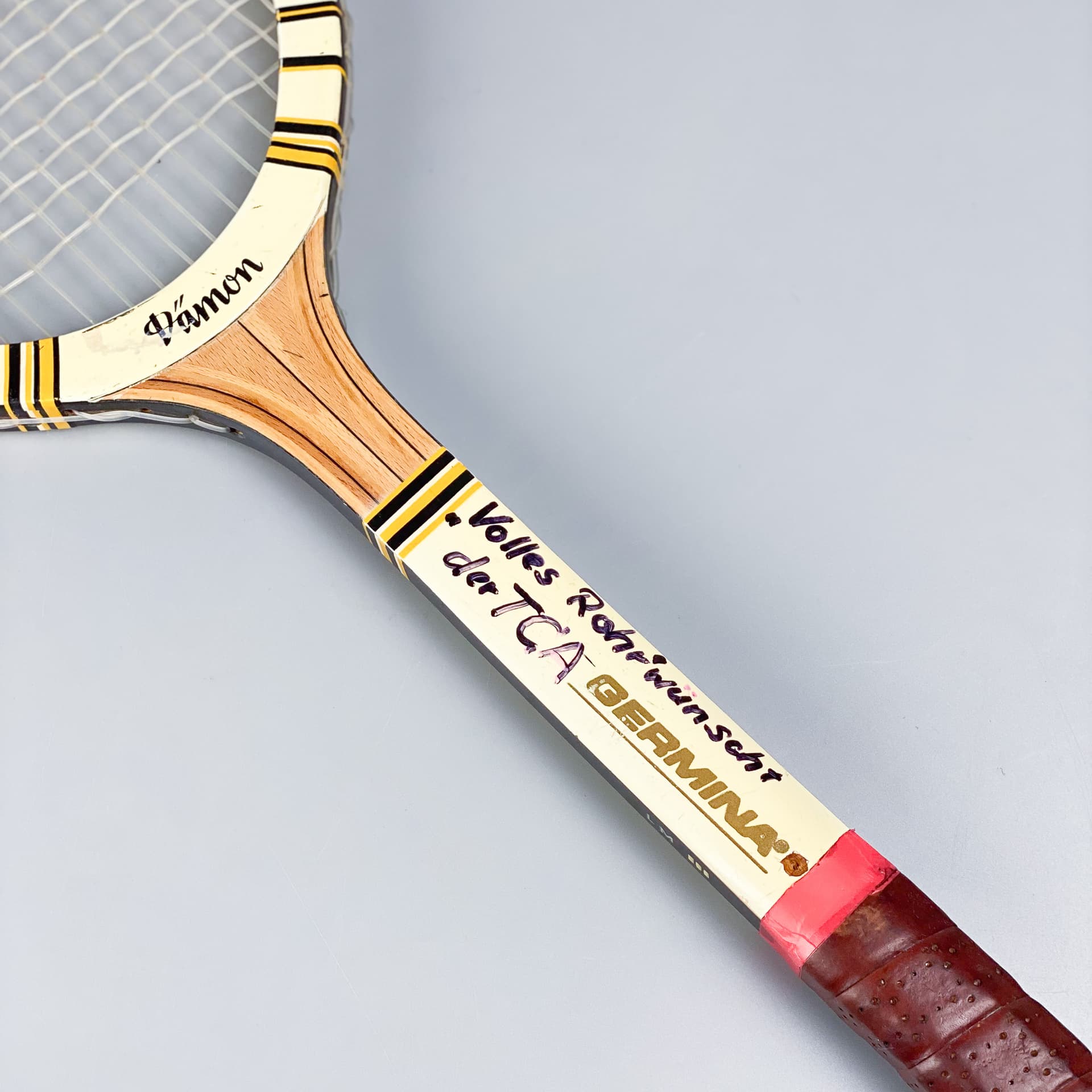 Zestaw dwóch rakiet tenisowych Germina Elite, multikolor, drewno, Niemcy, lata 60. - 98939