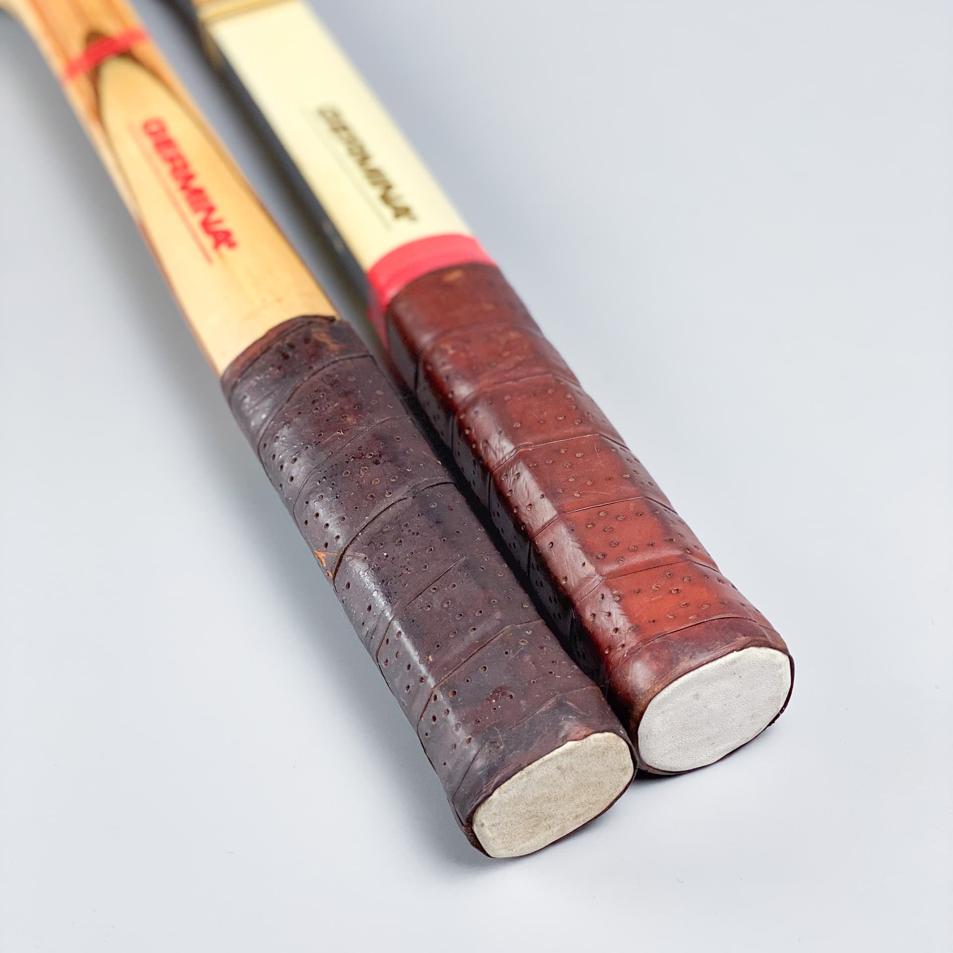 Zestaw dwóch rakiet tenisowych Germina Elite, multikolor, drewno, Niemcy, lata 60. - 98936