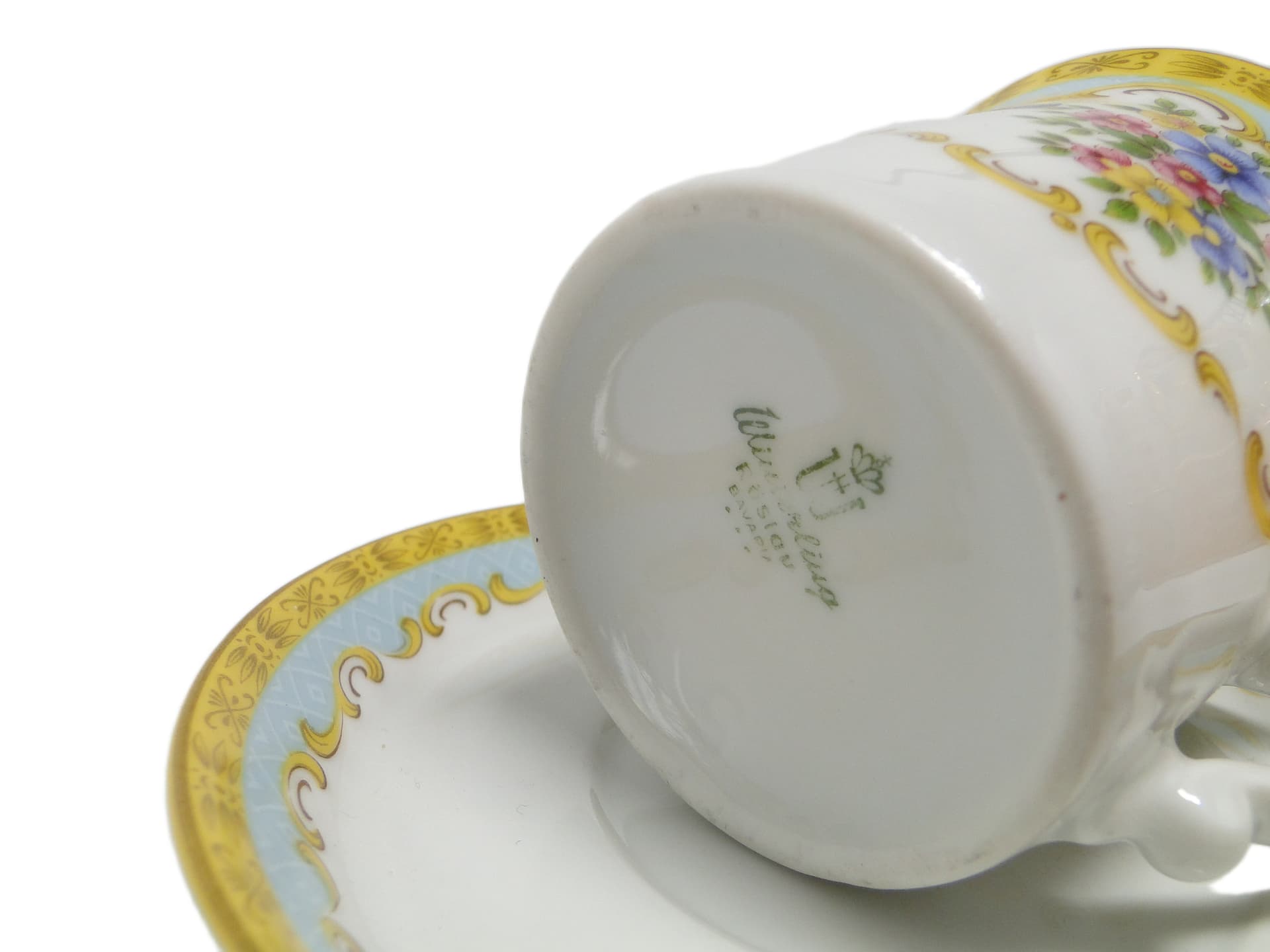 Filiżanka z talerzykiem, Art Nouveau, porcelana, Niemcy, lata 50. - 99148