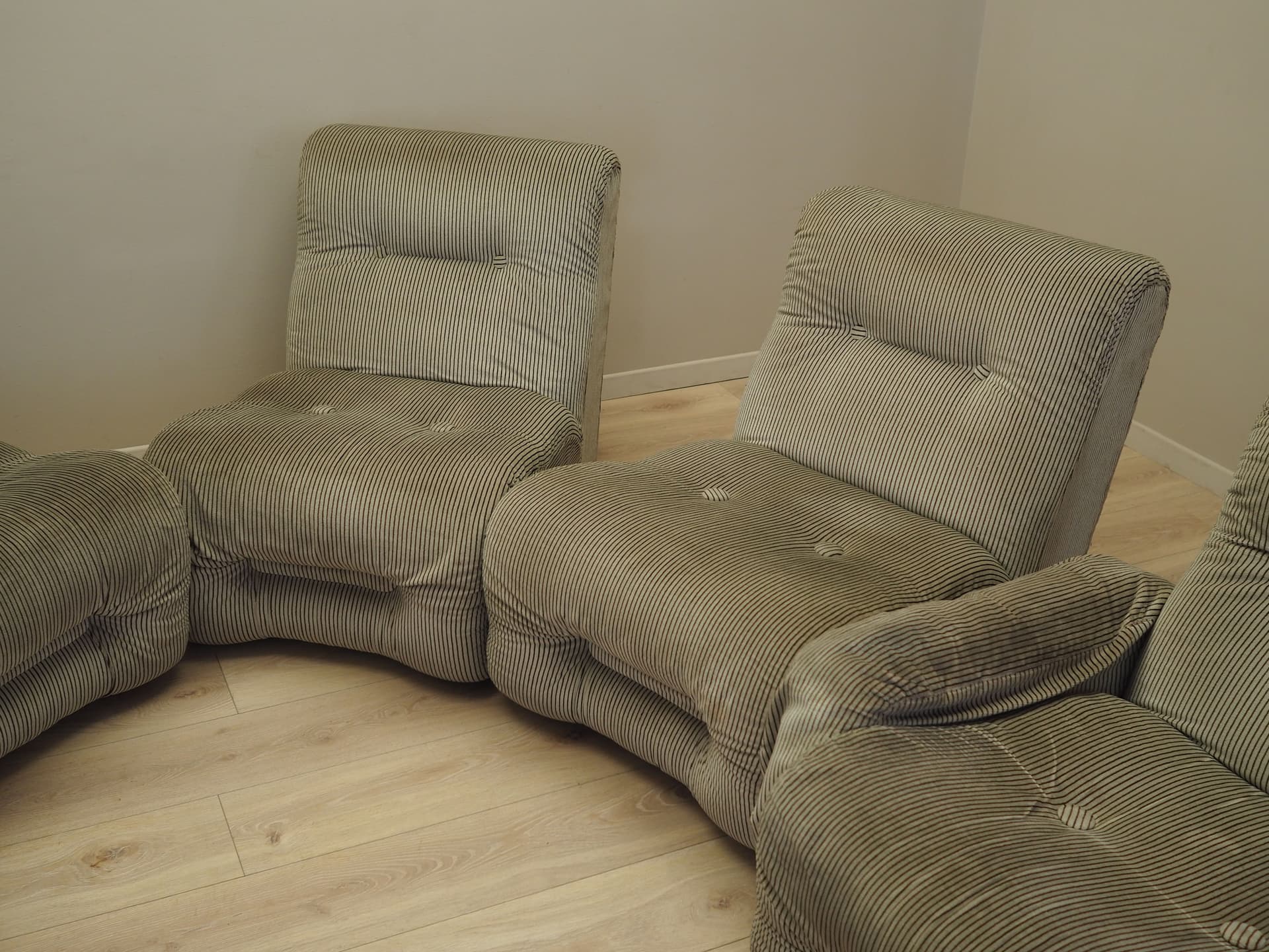 Sofa modułowa, sztruks szary, Włochy, lata 60. - 99159