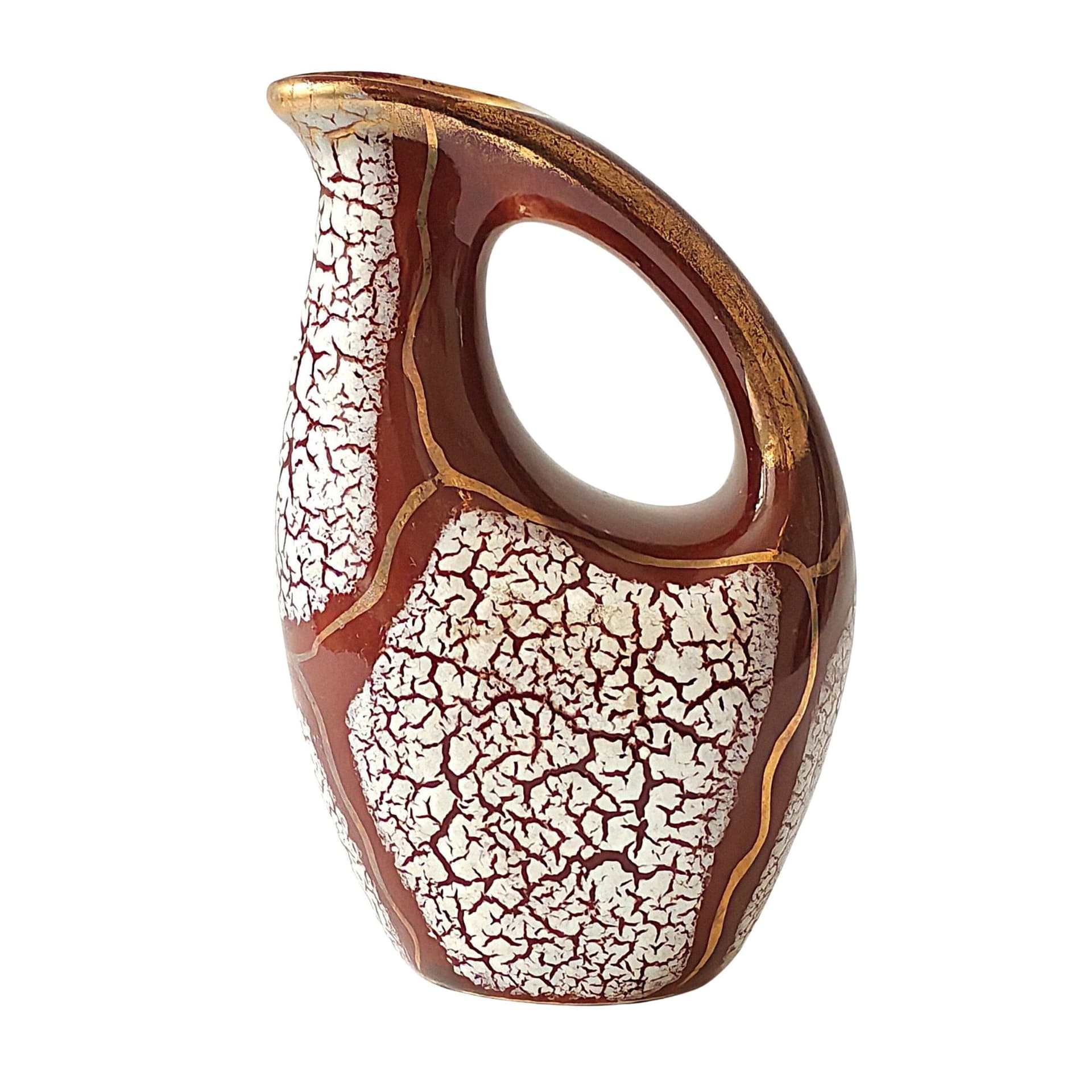 Wazon, bordowy, ceramika, Niemcy, lata 50.