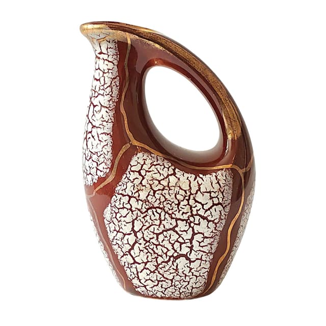 Wazon, bordowy, ceramika, Niemcy, lata 50. - WYMIARY