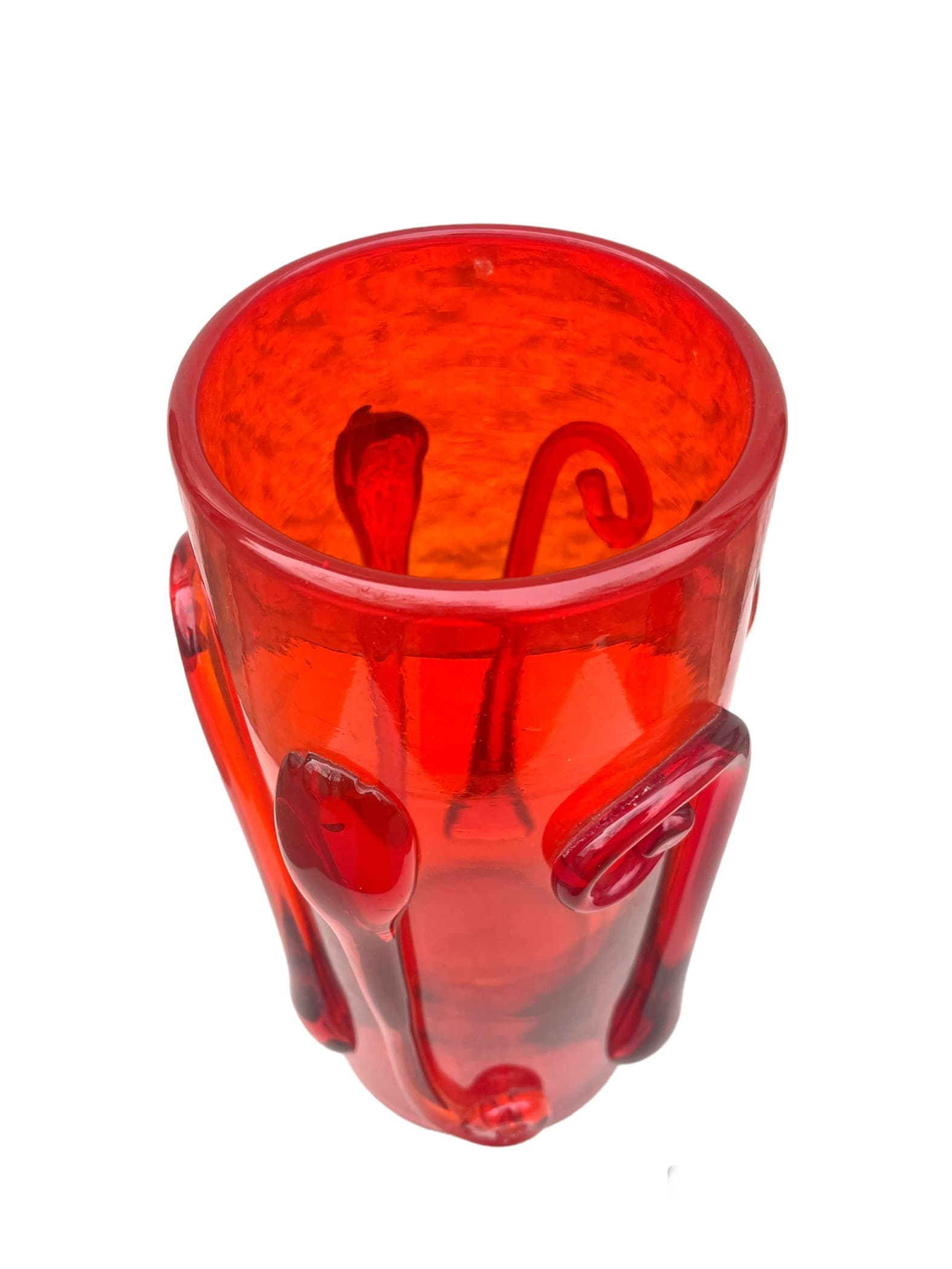 Wazon czerwony, proj. Jerzy Słuczan - Orkusz, Krakowski Instytut Szkła, lata 70. - 99281