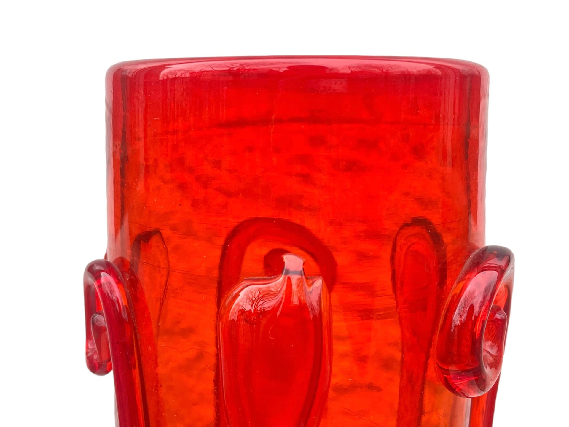 Wazon czerwony, proj. Jerzy Słuczan - Orkusz, Krakowski Instytut Szkła, lata 70. - 99283