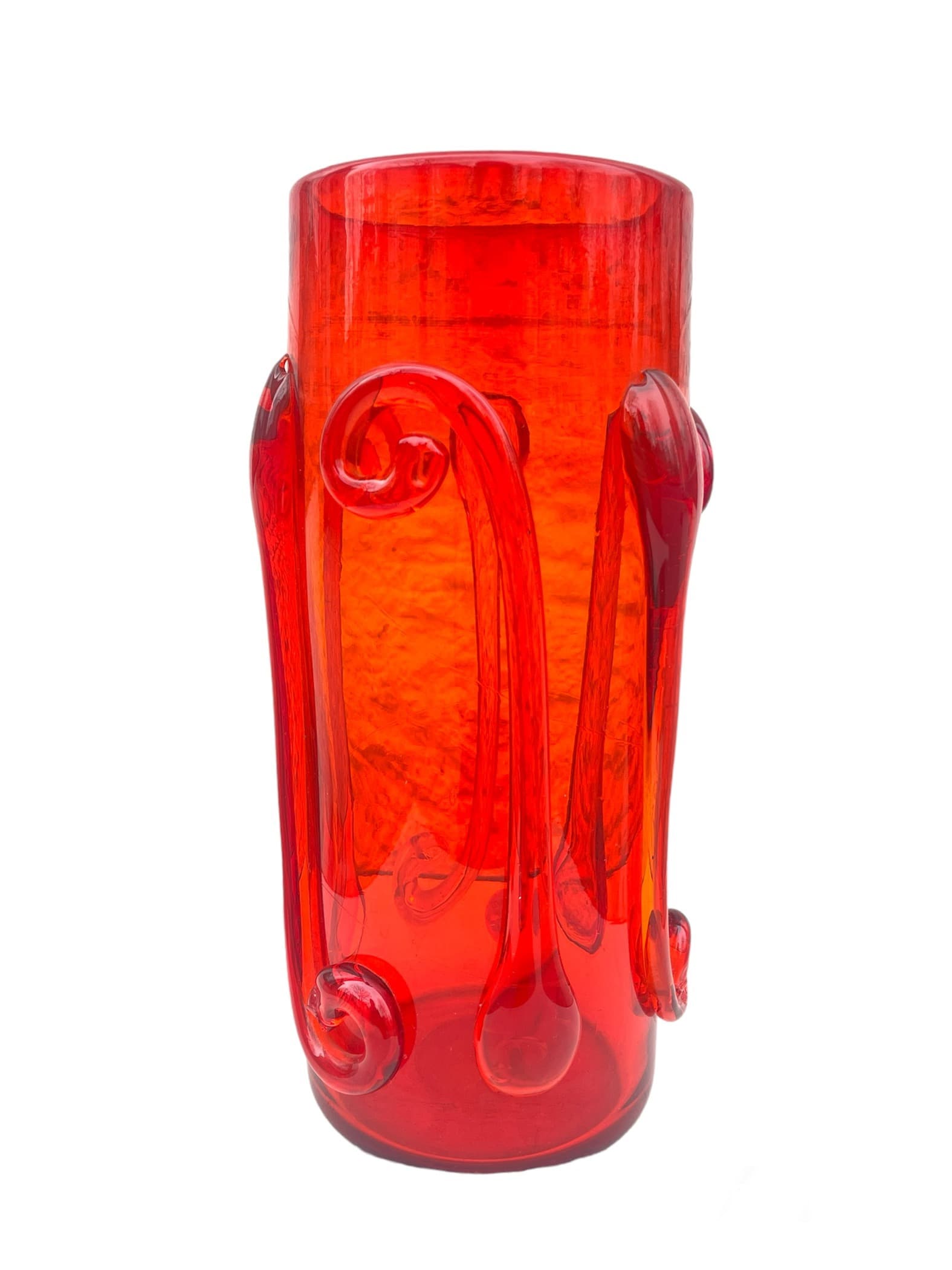 Wazon czerwony, proj. Jerzy Słuczan - Orkusz, Krakowski Instytut Szkła, lata 70.