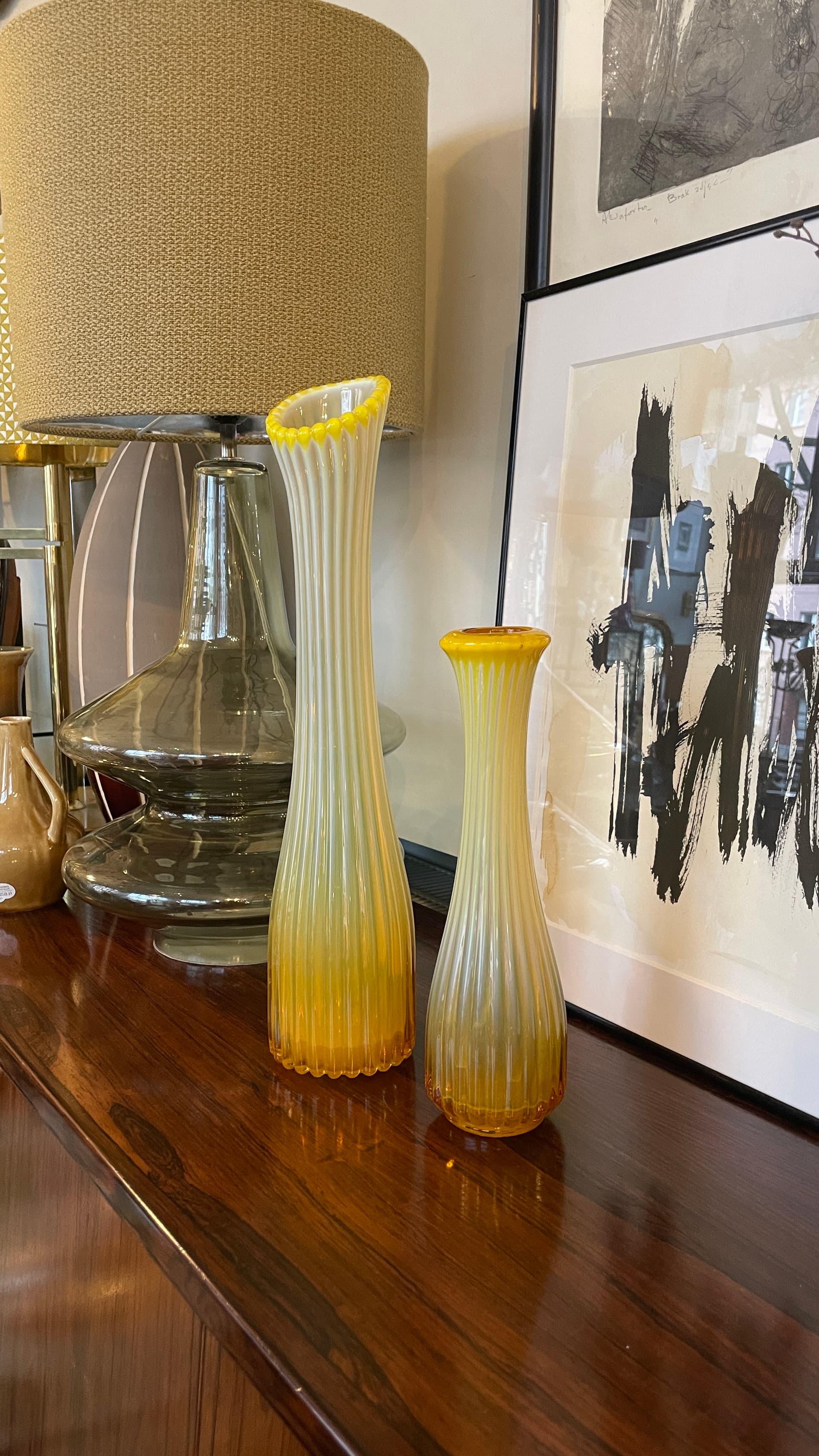 Para wazonów Trąbka, J.S. Drost, Huta Ząbkowice, Polska, lata 70. - 99286