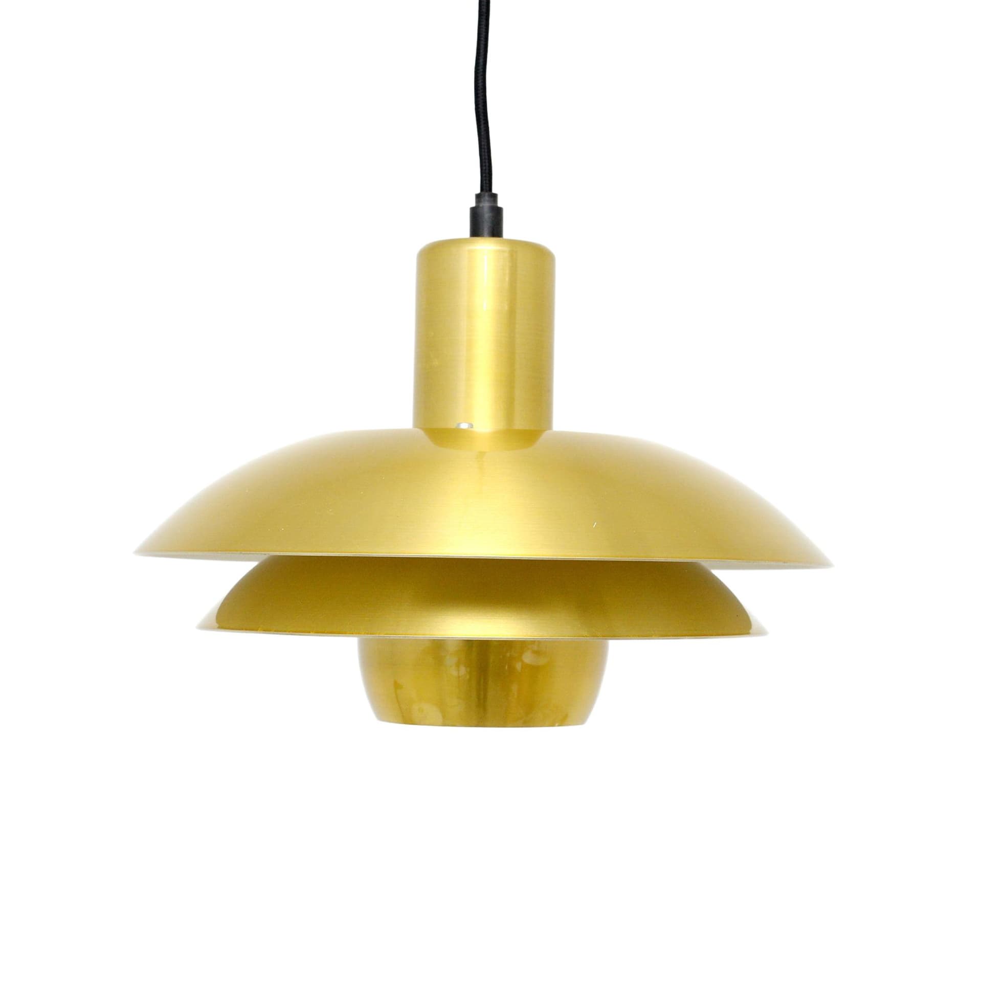 Lampa wisząca, złota, aluminium, Dania, lata 70.