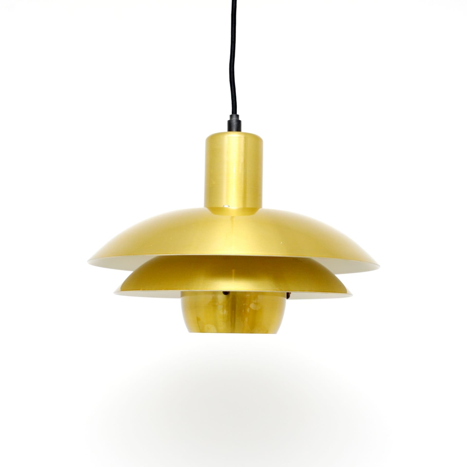 Lampa wisząca, złota, aluminium, Dania, lata 70. - 99450