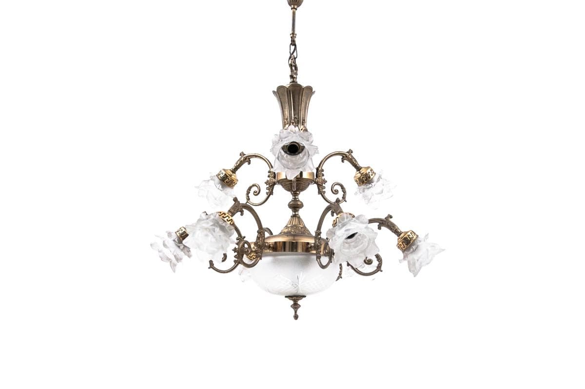 Brass Chandelier, France, 1950s