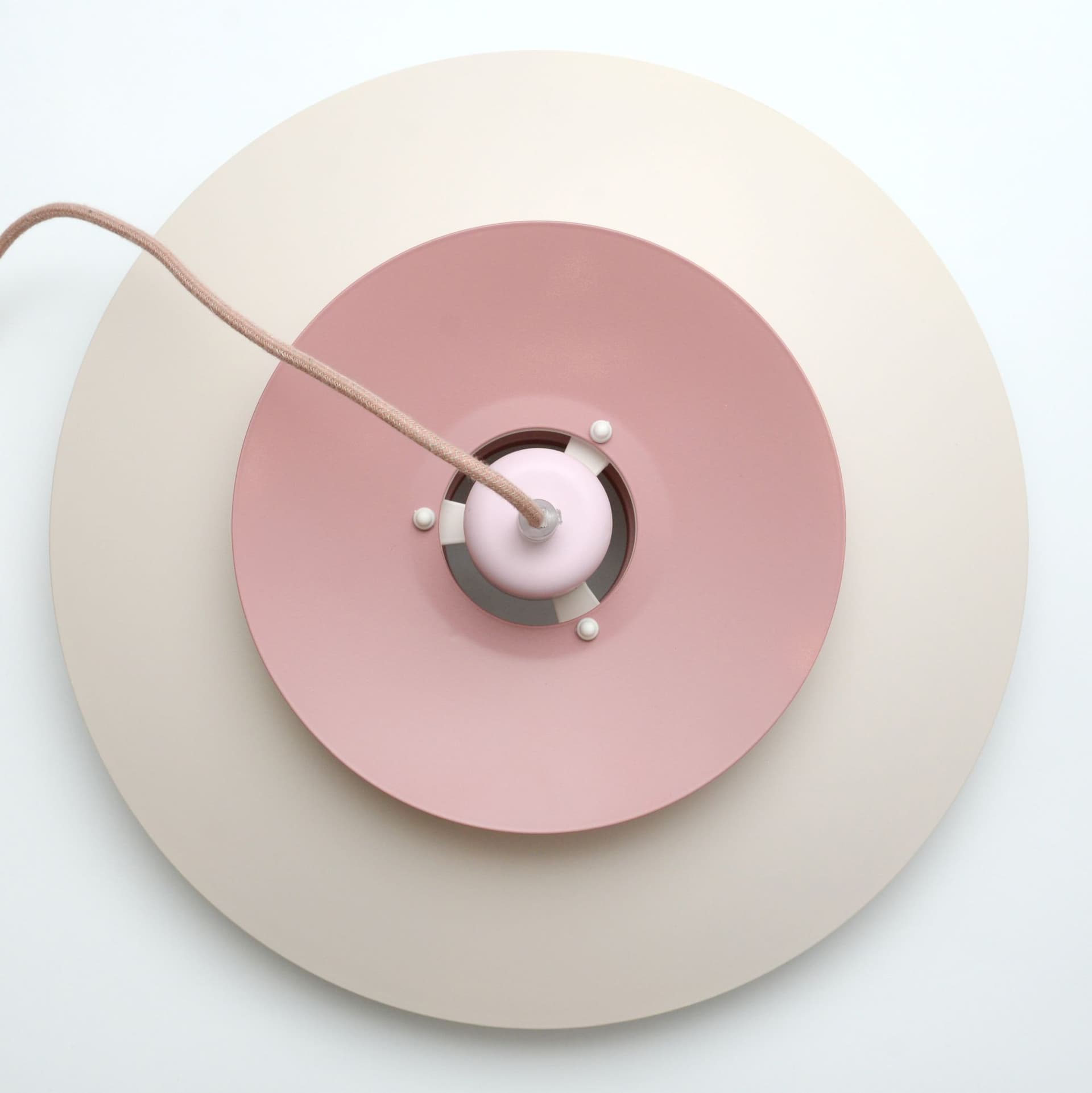 Pendant lamp, pink, metal, Denmark, 1970s. - 99829