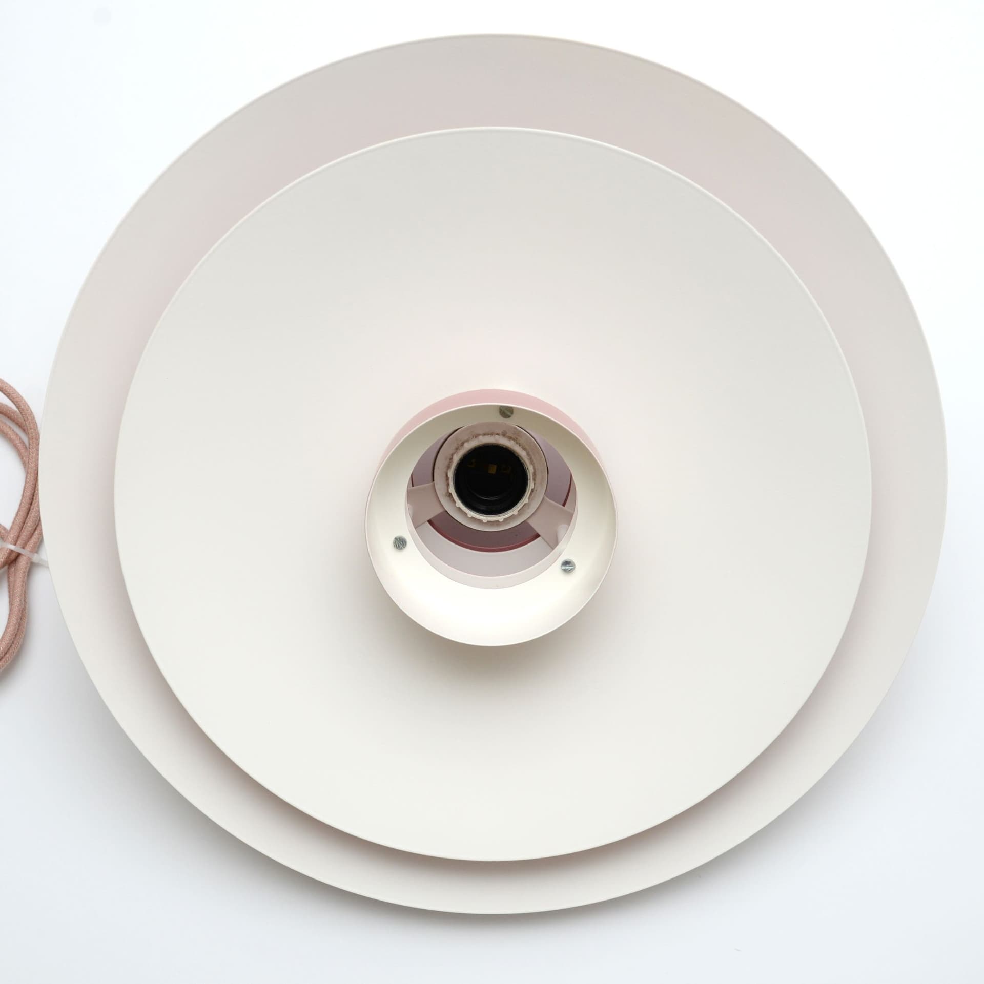 Pendant lamp, pink, metal, Denmark, 1970s. - 99830