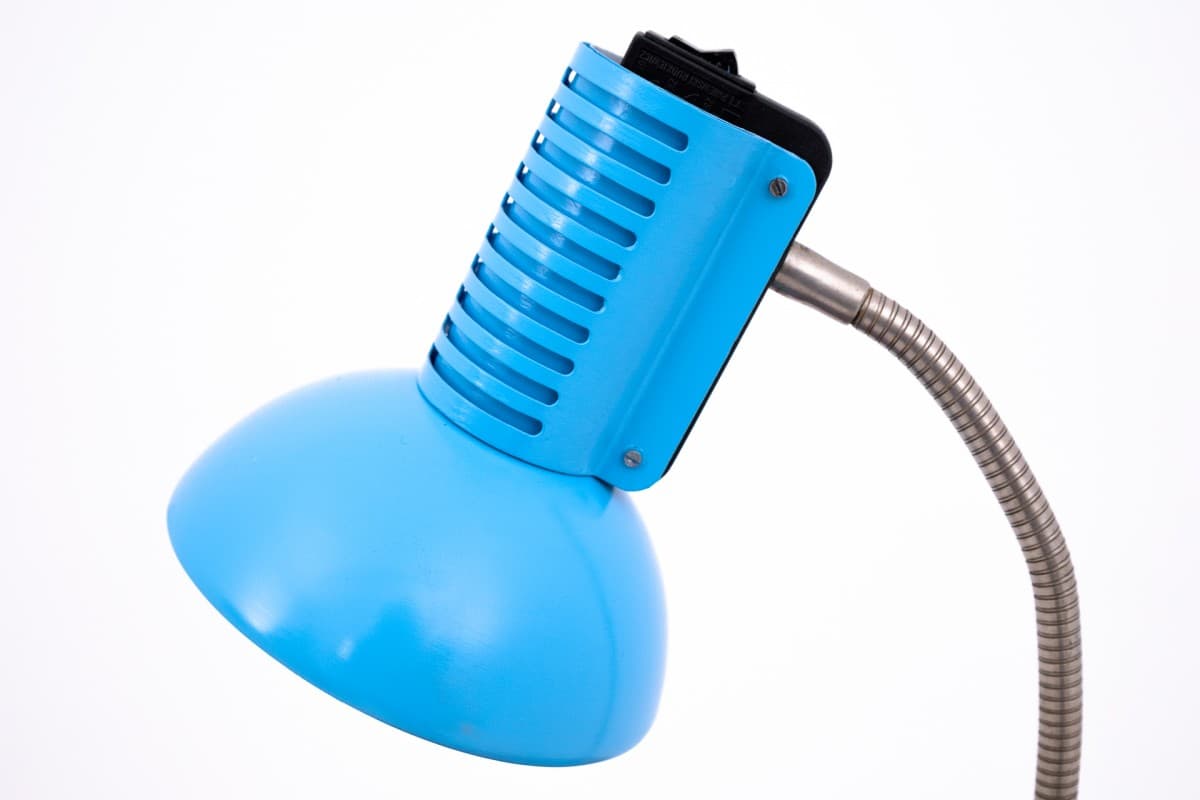 Niebieska lampa stołowa, Polska, lata 60. - 58517