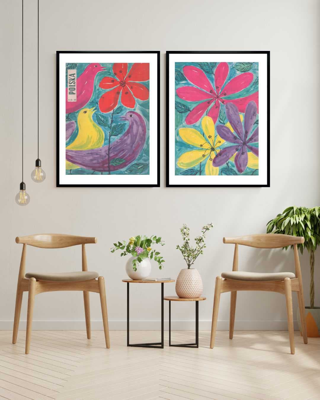 Set of covers Polska Wiosna 30x40 cm, multicolor paper, by H. Hilscher, Poland, 1950s. - 100504