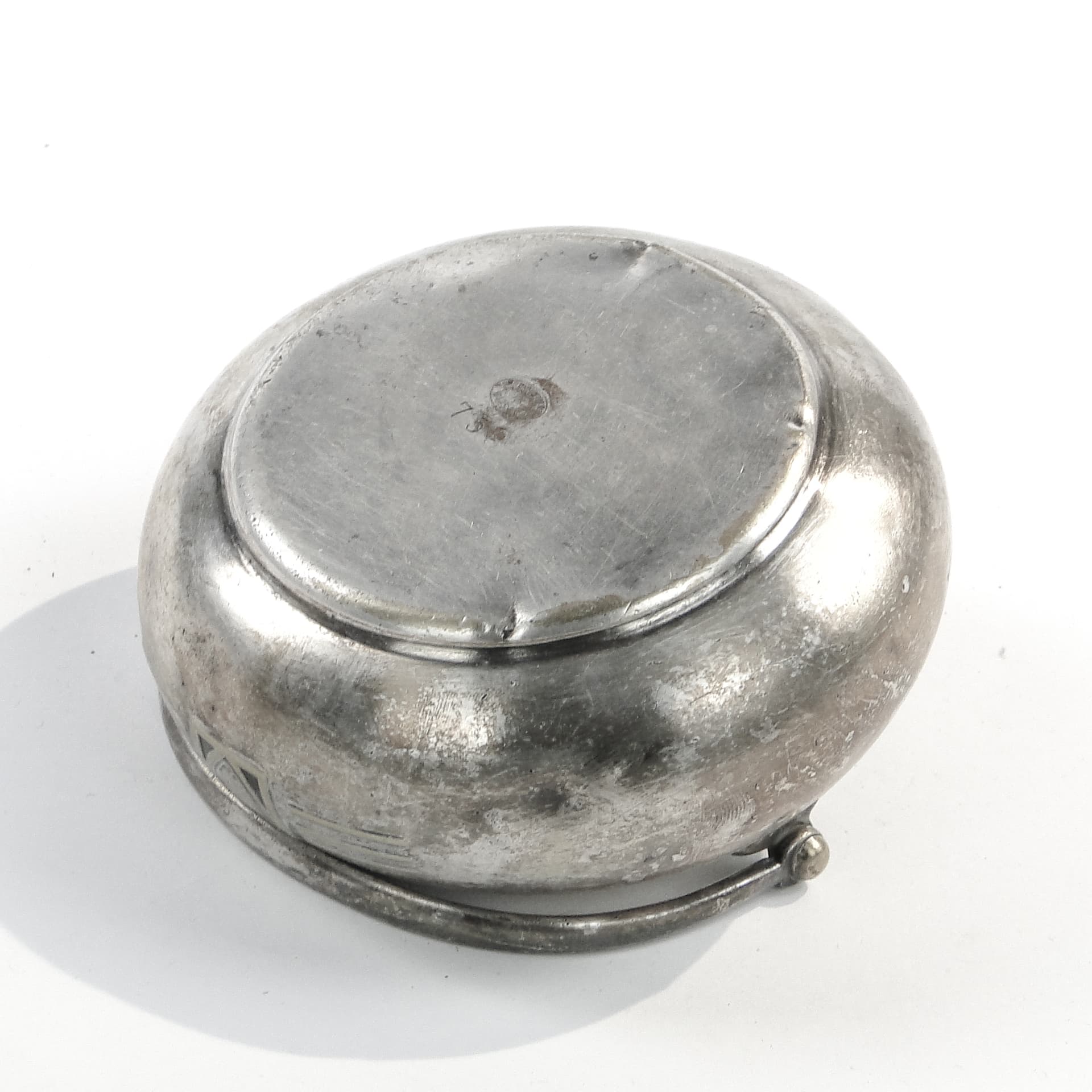 Cukiernica Art Deco, mosiądz srebrzony, Bracia Henneberg, Polska, lata 20. - 100565