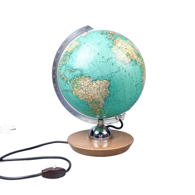 Globus, turkusowy, szkło, Niemcy, lata 60. - WYMIARY