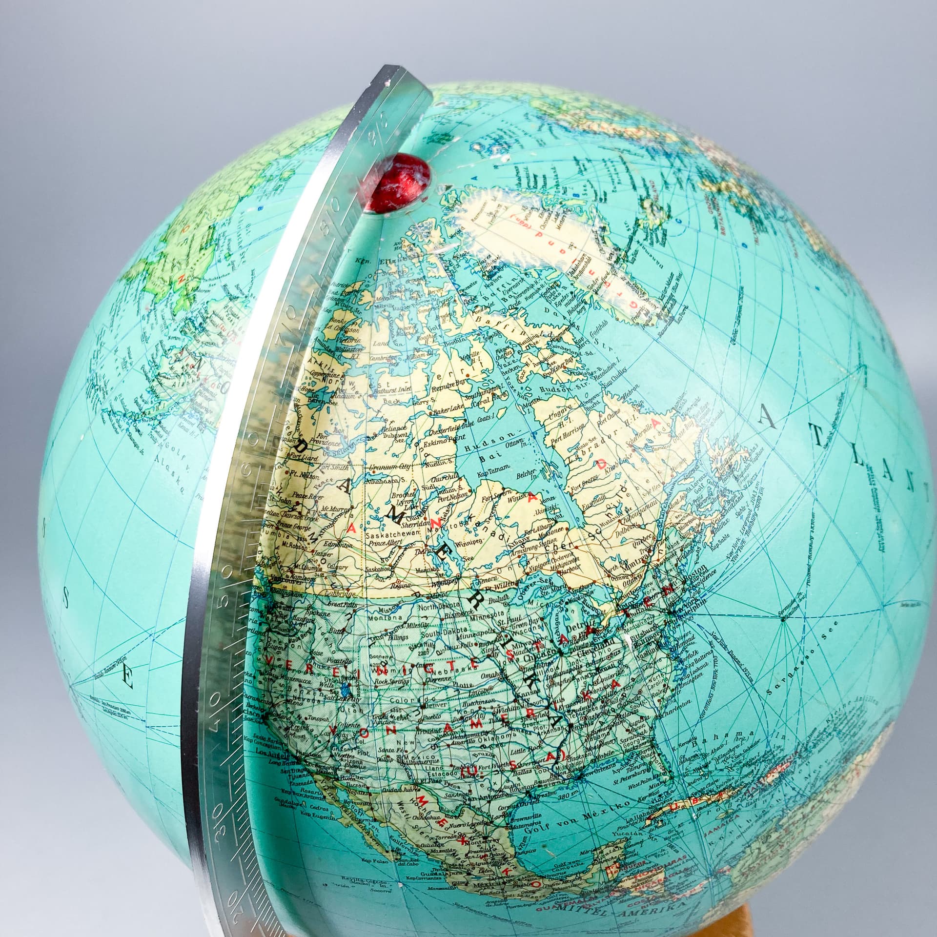Globus, turkusowy, szkło, Niemcy, lata 60. - 100641