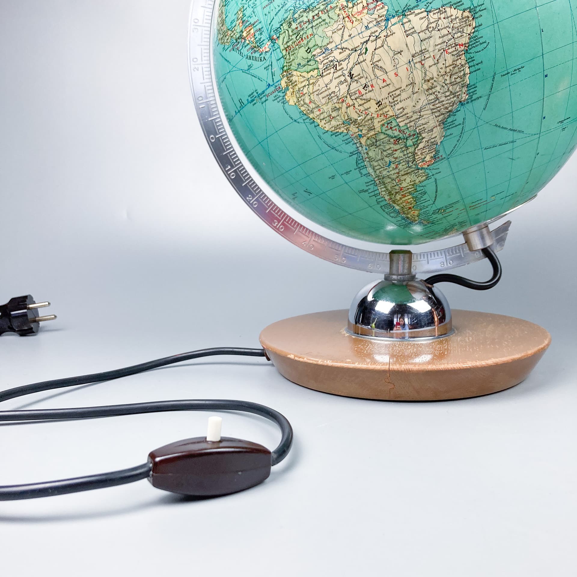 Globus, turkusowy, szkło, Niemcy, lata 60. - 100631