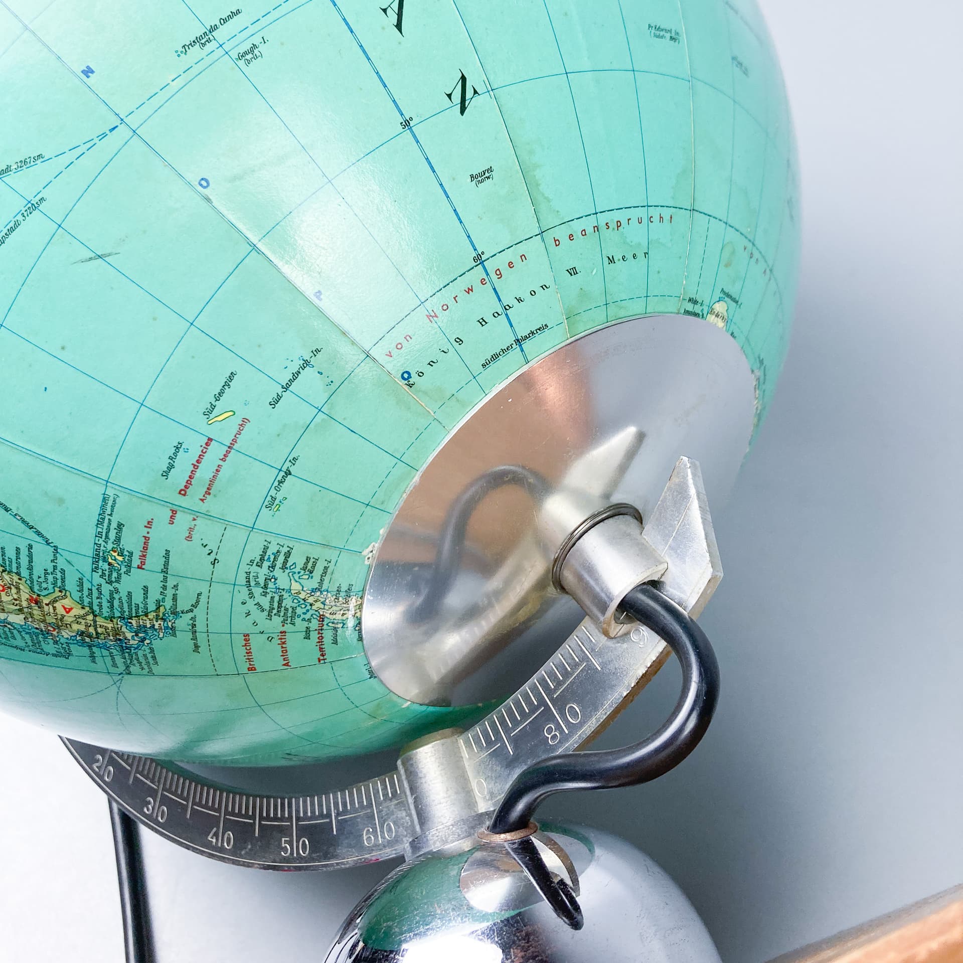 Globus, turkusowy, szkło, Niemcy, lata 60. - 100636