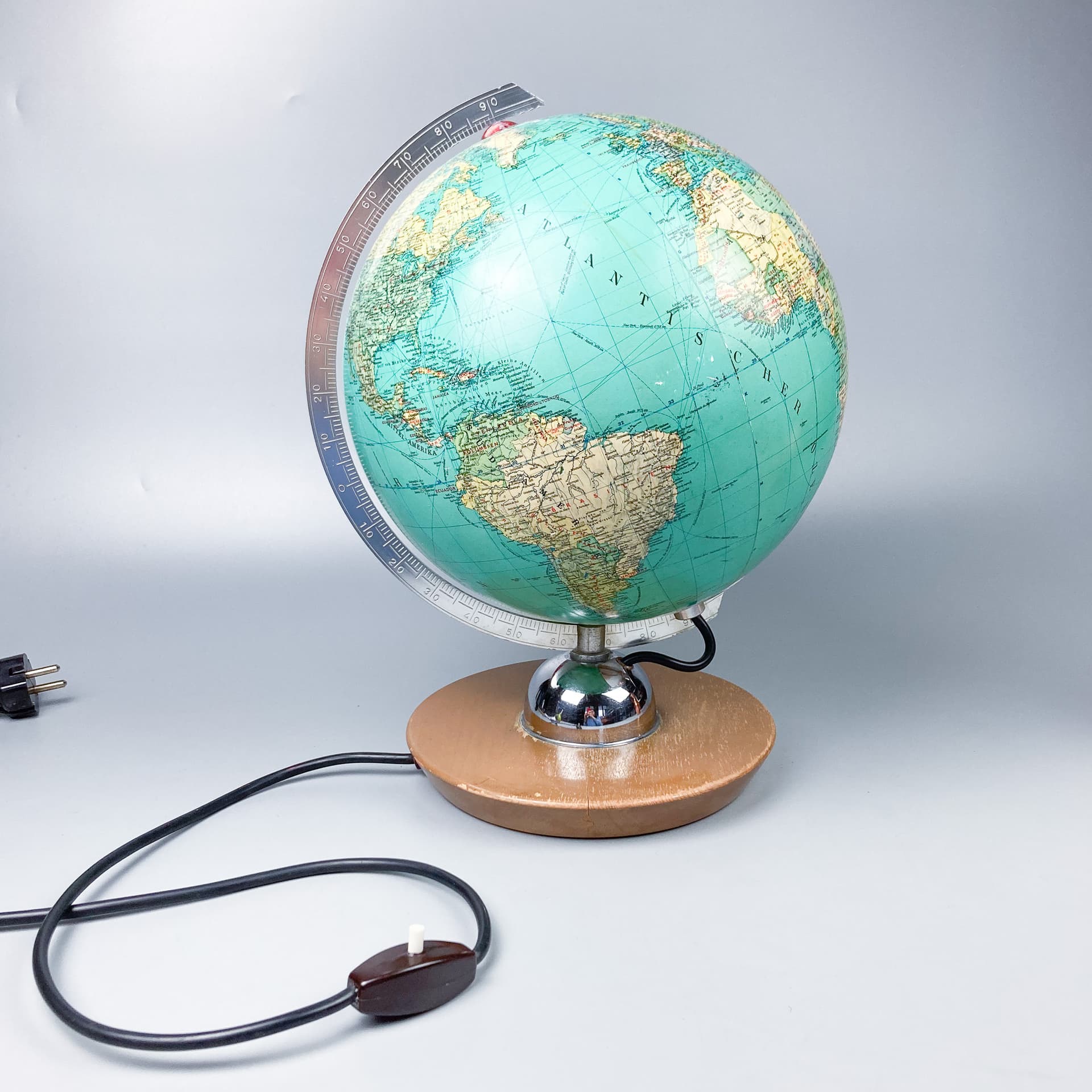 Globus, turkusowy, szkło, Niemcy, lata 60. - 100630