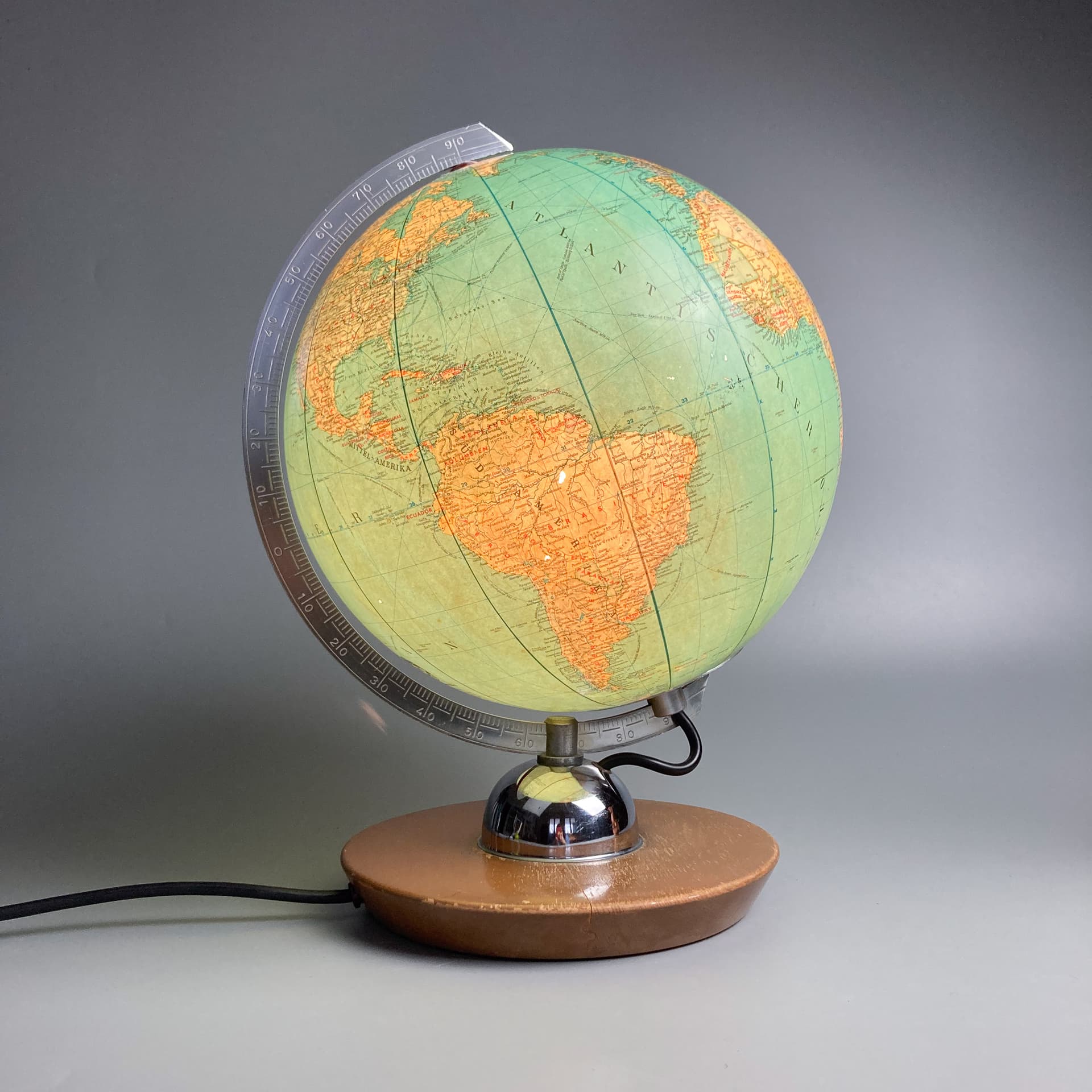 Globus, turkusowy, szkło, Niemcy, lata 60. - 100637