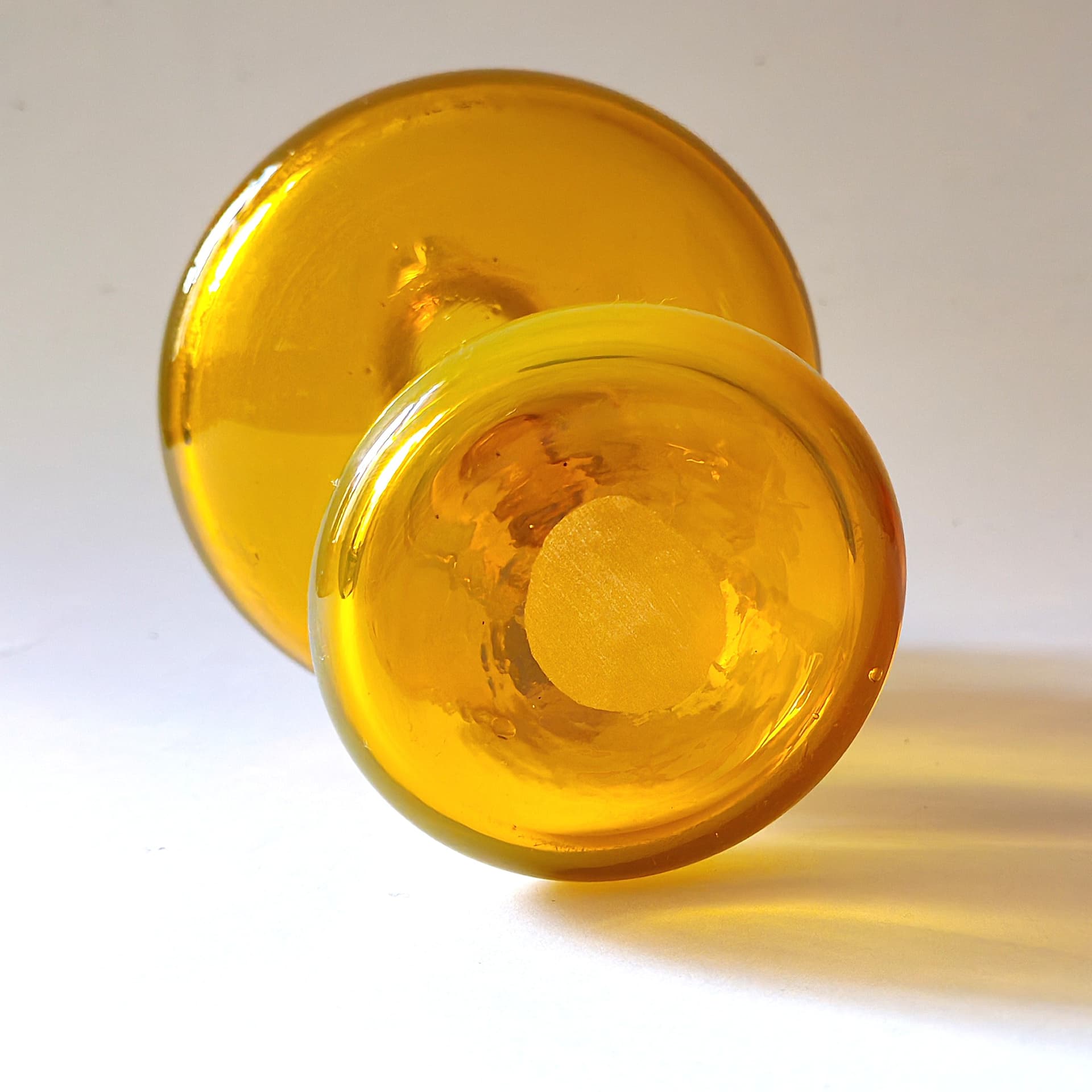 Wazon, żółty, szkło, proj. Z. Pasek, Polska, lata 70. - 100767