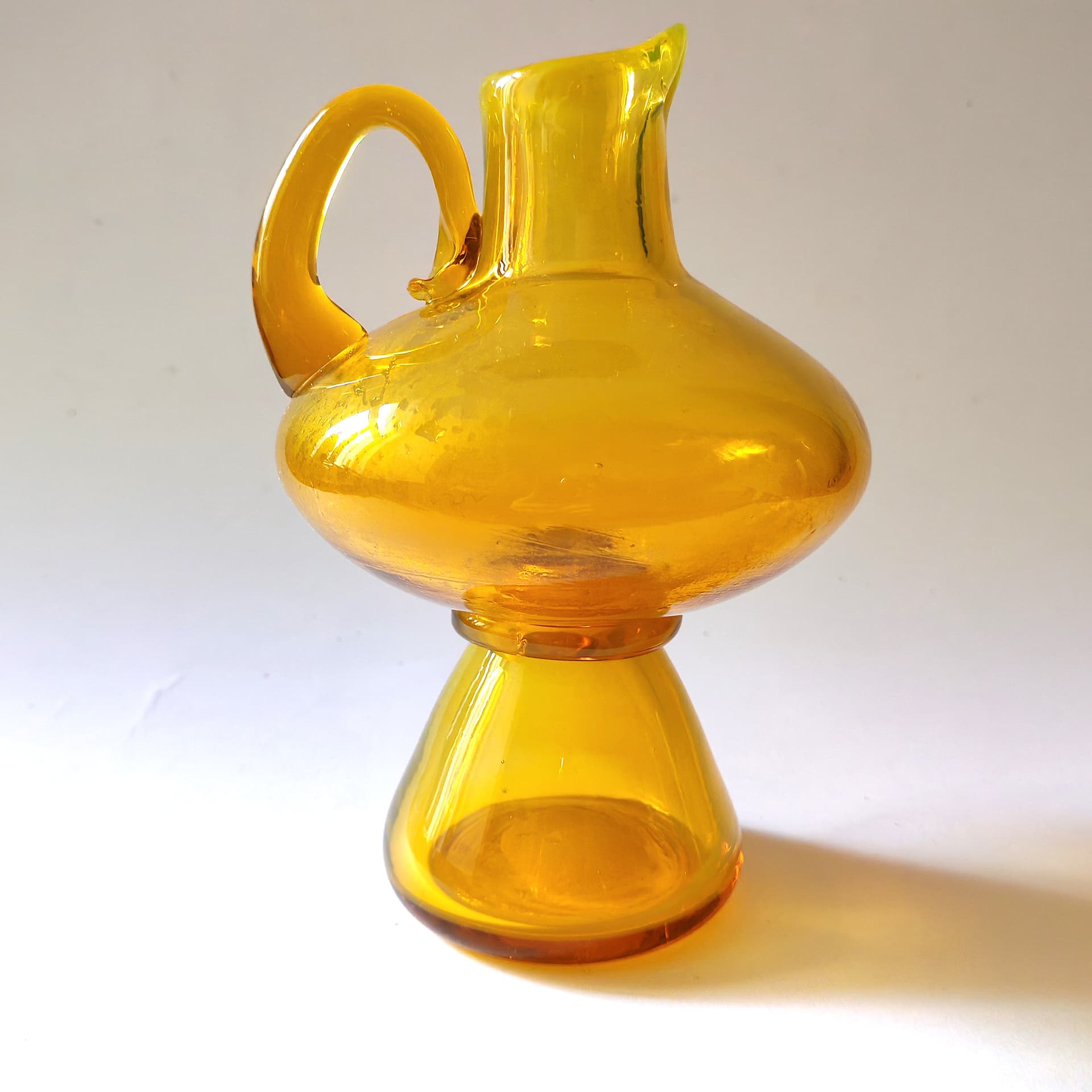 Wazon, żółty, szkło, proj. Z. Pasek, Polska, lata 70. - 100766