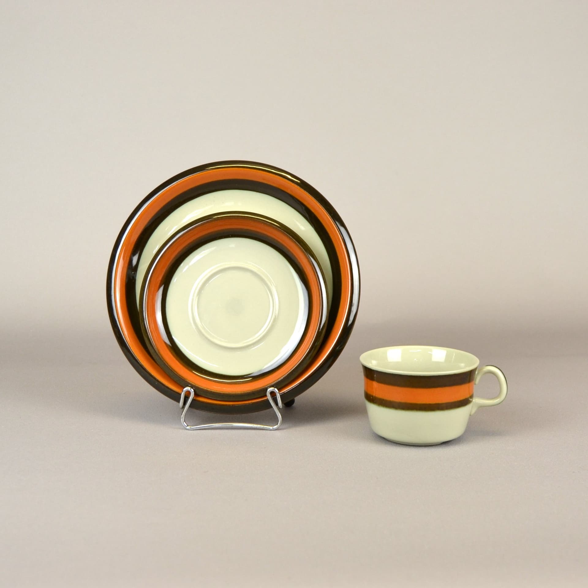 Coffee set Annika, glazed ivory ceramic, by M. Westman, Rörstrand, Sweden, 1970s. - 816