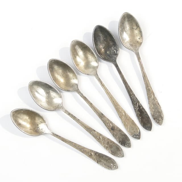 Mocha spoon set, silver-plated brass, D. Fraget, Poland, 1950s. - DIMENSION