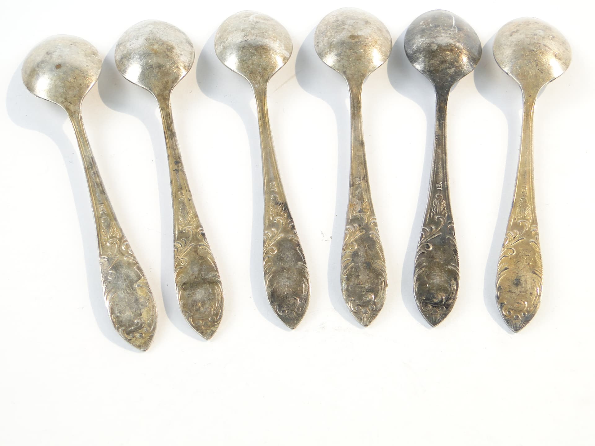 Mocha spoon set, silver-plated brass, D. Fraget, Poland, 1950s. - 100901