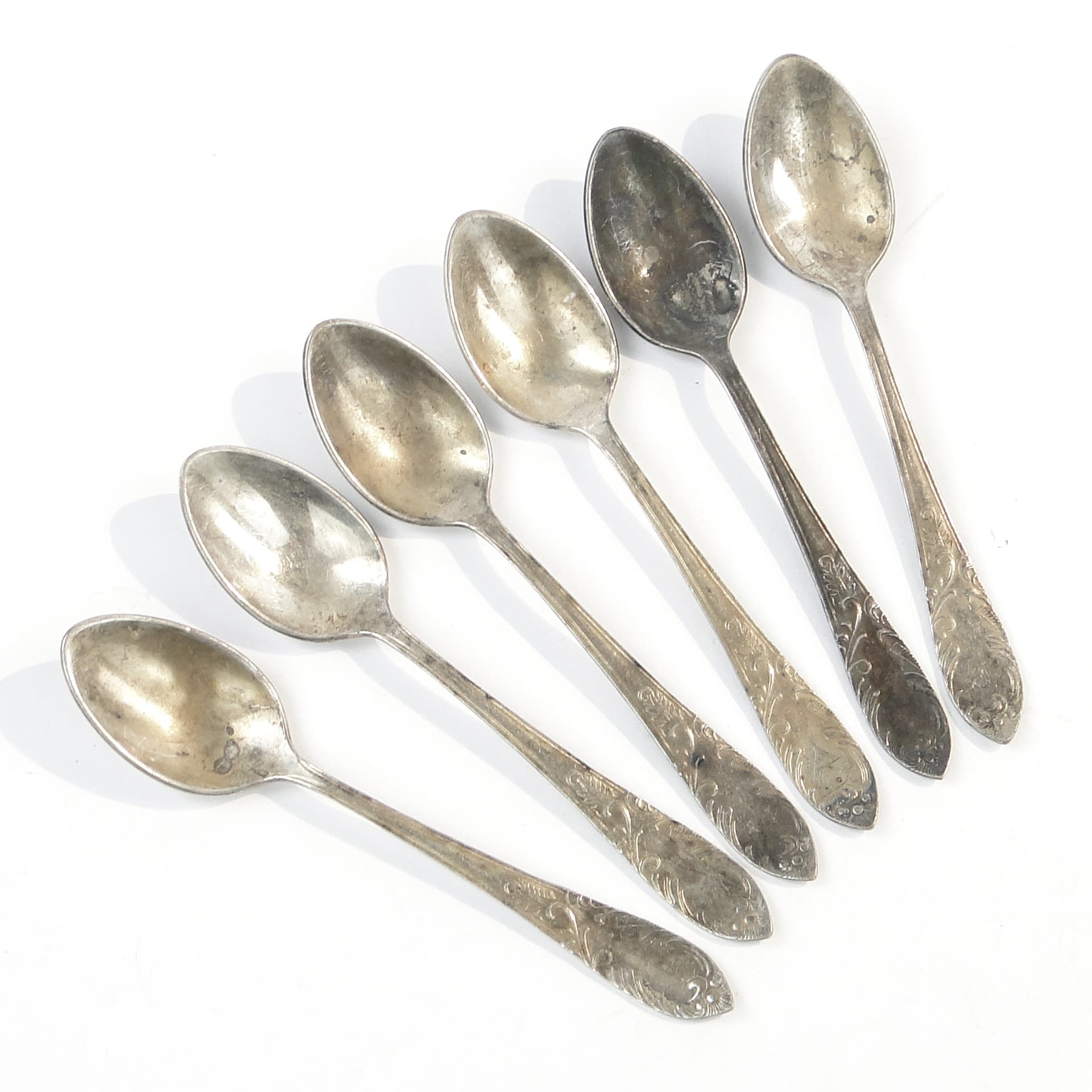 Mocha spoon set, silver-plated brass, D. Fraget, Poland, 1950s. - 100894