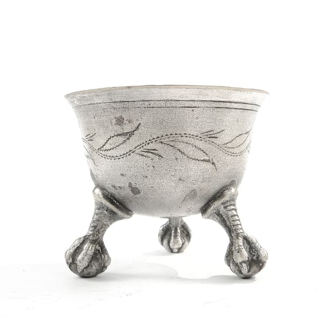 Solniczka neoklasycystyczna, mosiądz srebrzony, Norblin, Polska, XIX w. - WYMIARY