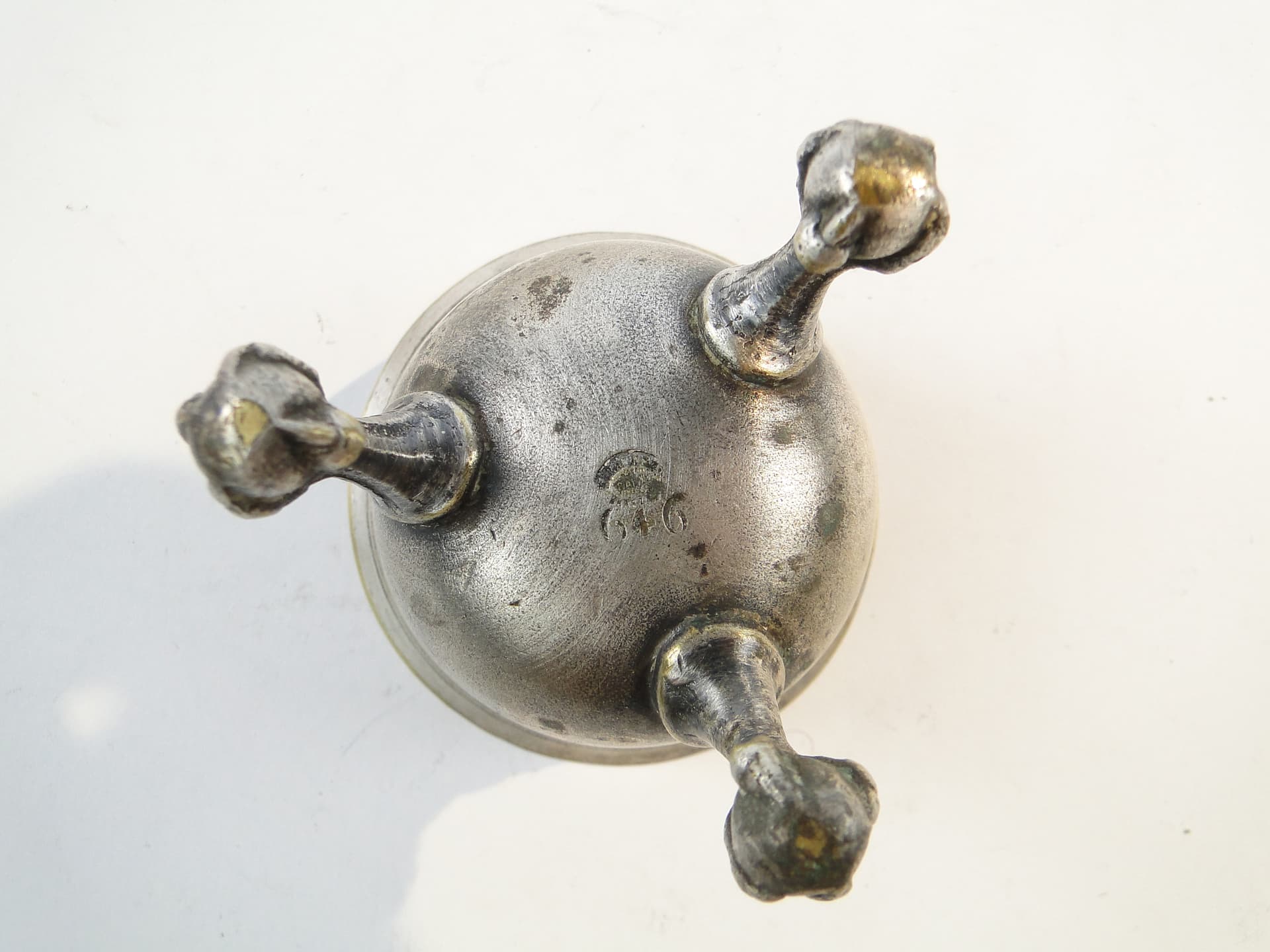 Solniczka neoklasycystyczna, mosiądz srebrzony, Norblin, Polska, XIX w. - 100917