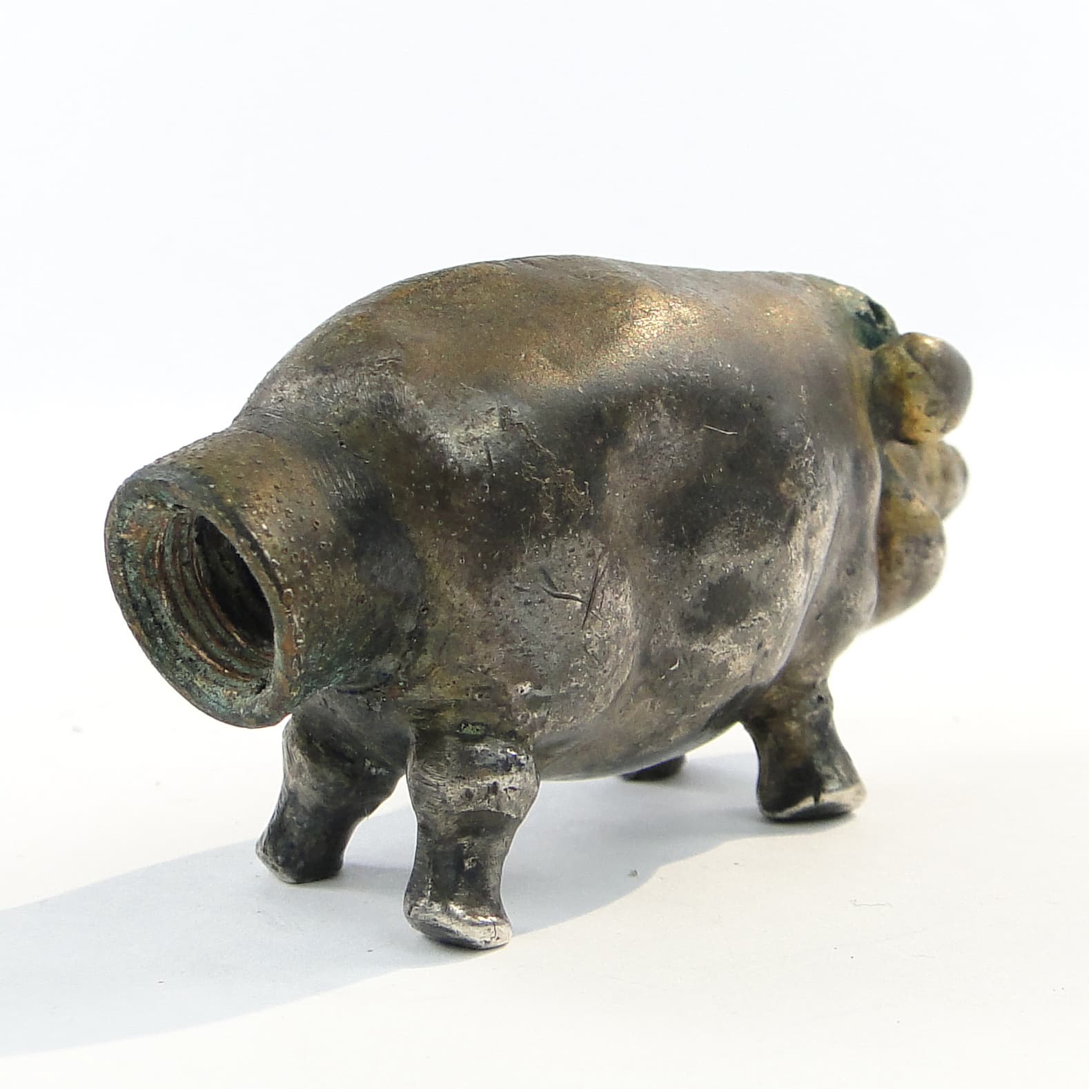 Solniczka figuralna, mosiądz srebrzony, Niemcy, XIX w. - 100938