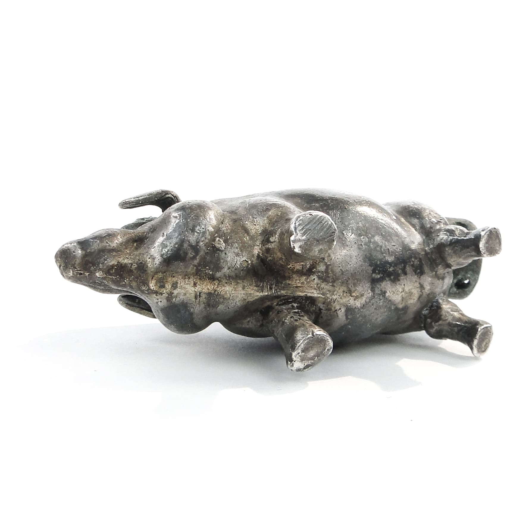 Solniczka figuralna, mosiądz srebrzony, Niemcy, XIX w. - 100940