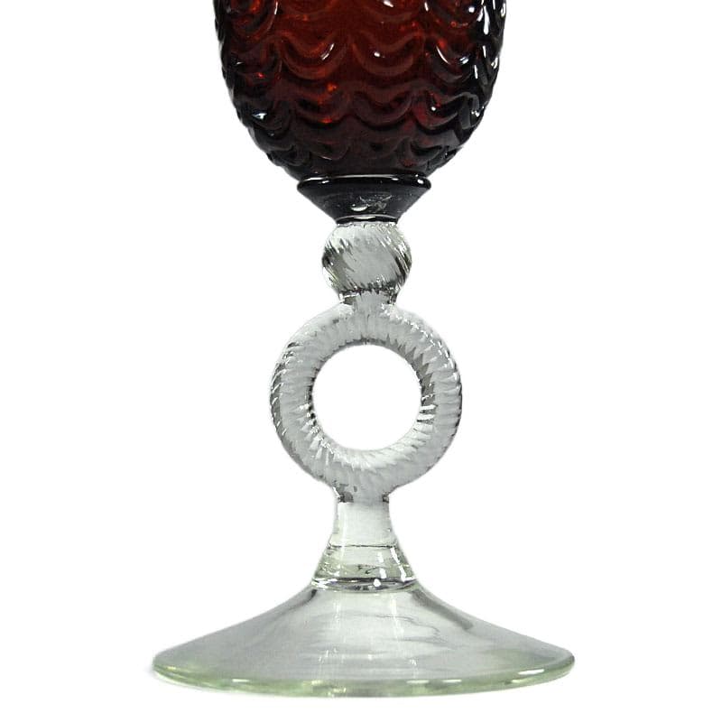 Bursztynowy wazon szklany, Empoli, Włochy, lata 60. - 7366