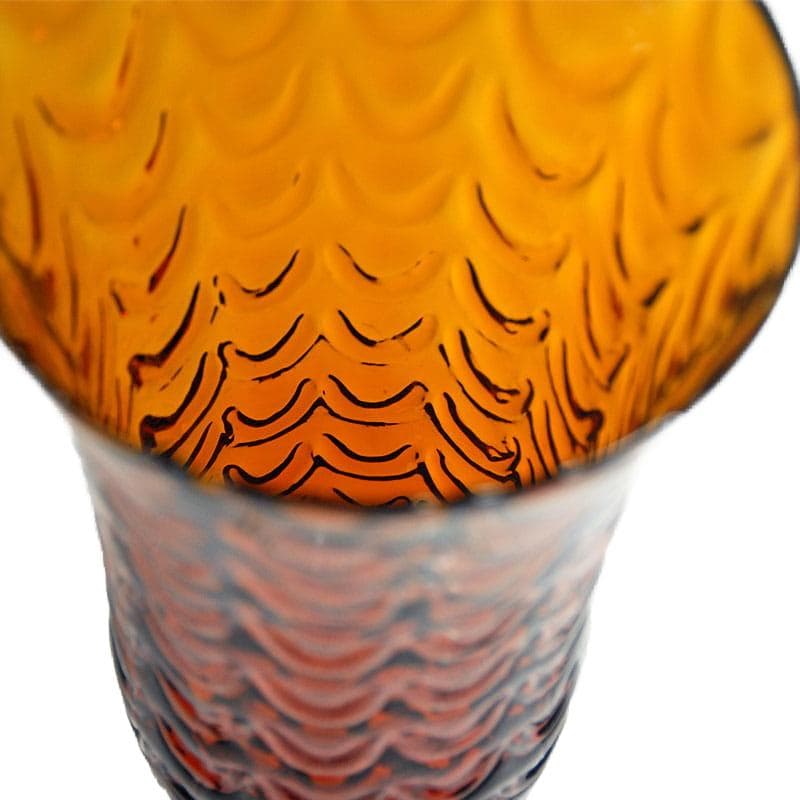 Bursztynowy wazon szklany, Empoli, Włochy, lata 60. - 7368